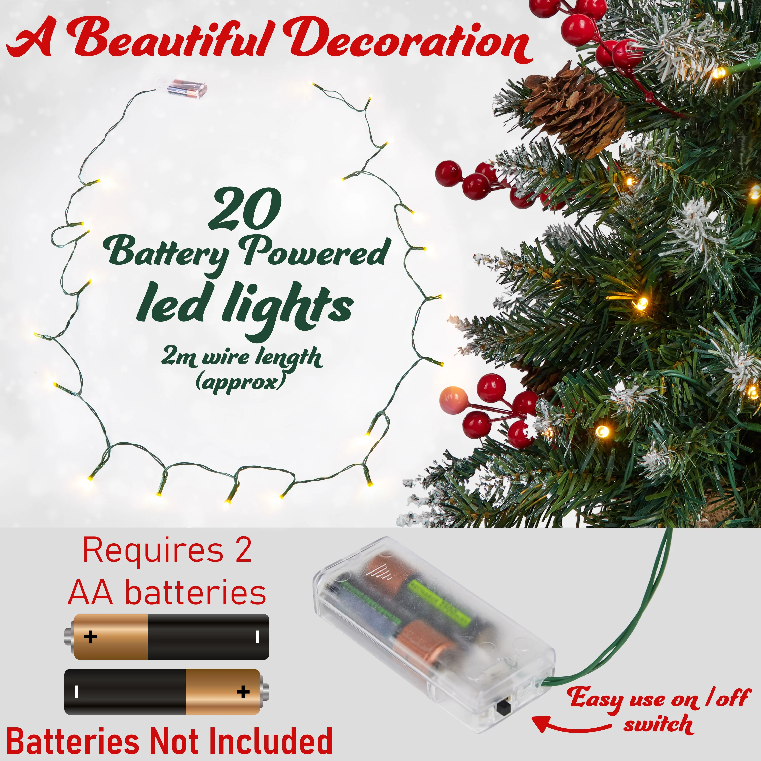 DECO EXPRESS Artificial Christmas Tree,with Metal Stand - Desk Ornaments - (0.5 M) - Image 3