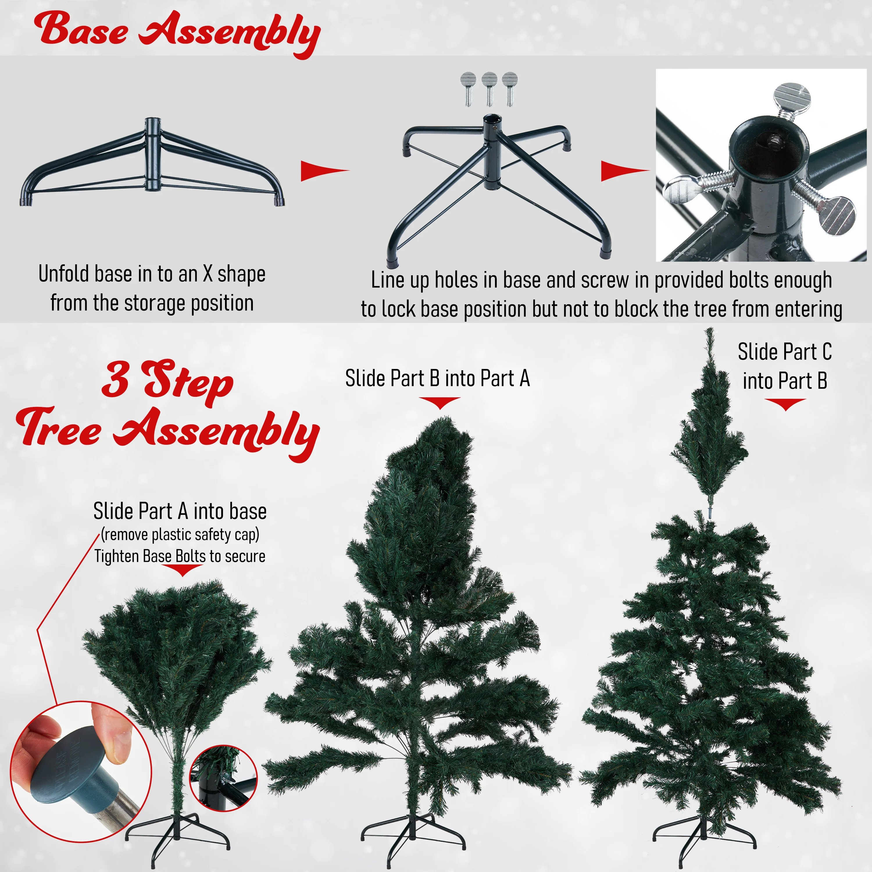 DECO EXPRESS Christmas Tree with Metal Stand Artificial Tree&nbsp;&nbsp; (Green 5.9ft) - Image 4