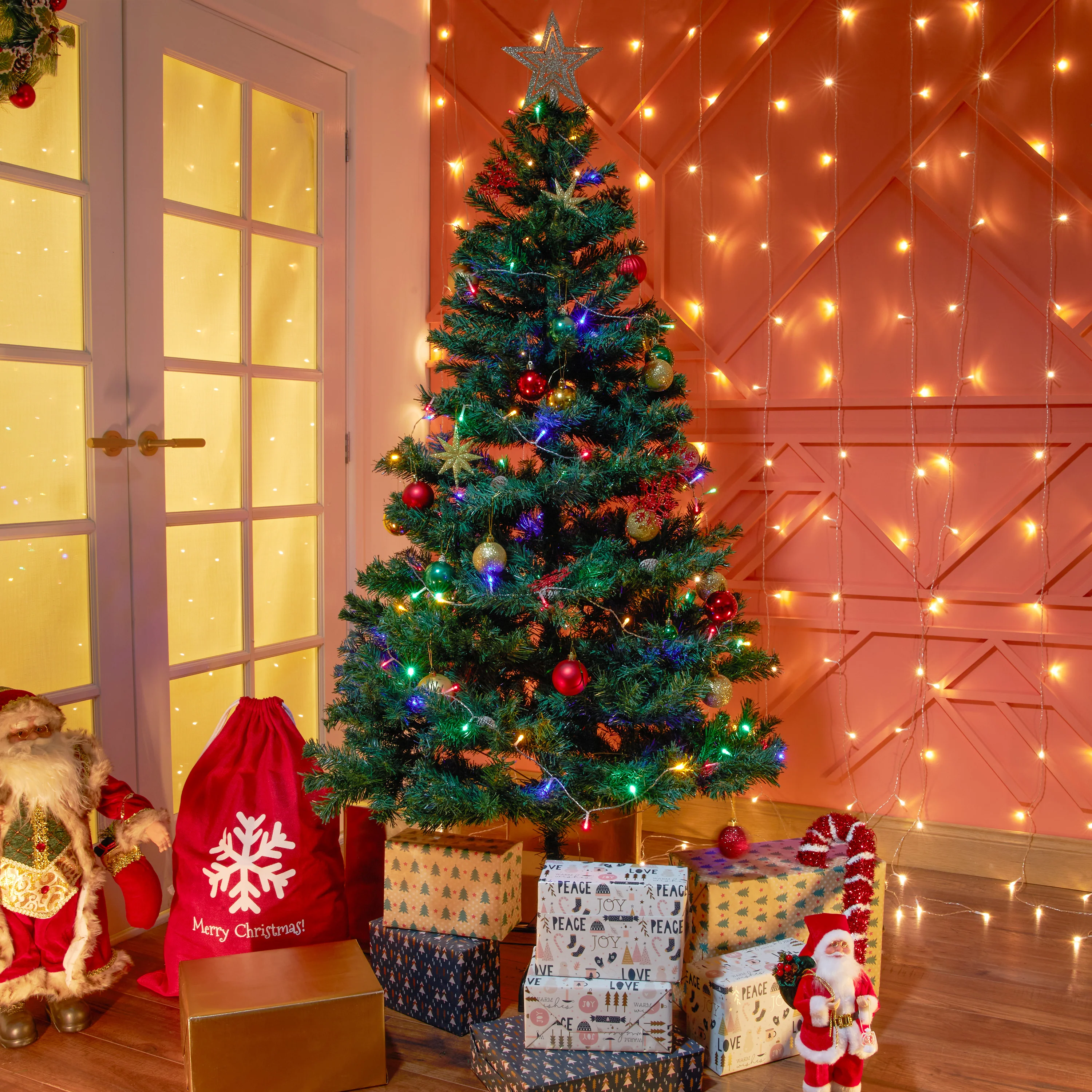 DECO EXPRESS Christmas Tree with Metal Stand Artificial Tree&nbsp;&nbsp; (Green 5.9ft) - Image 5
