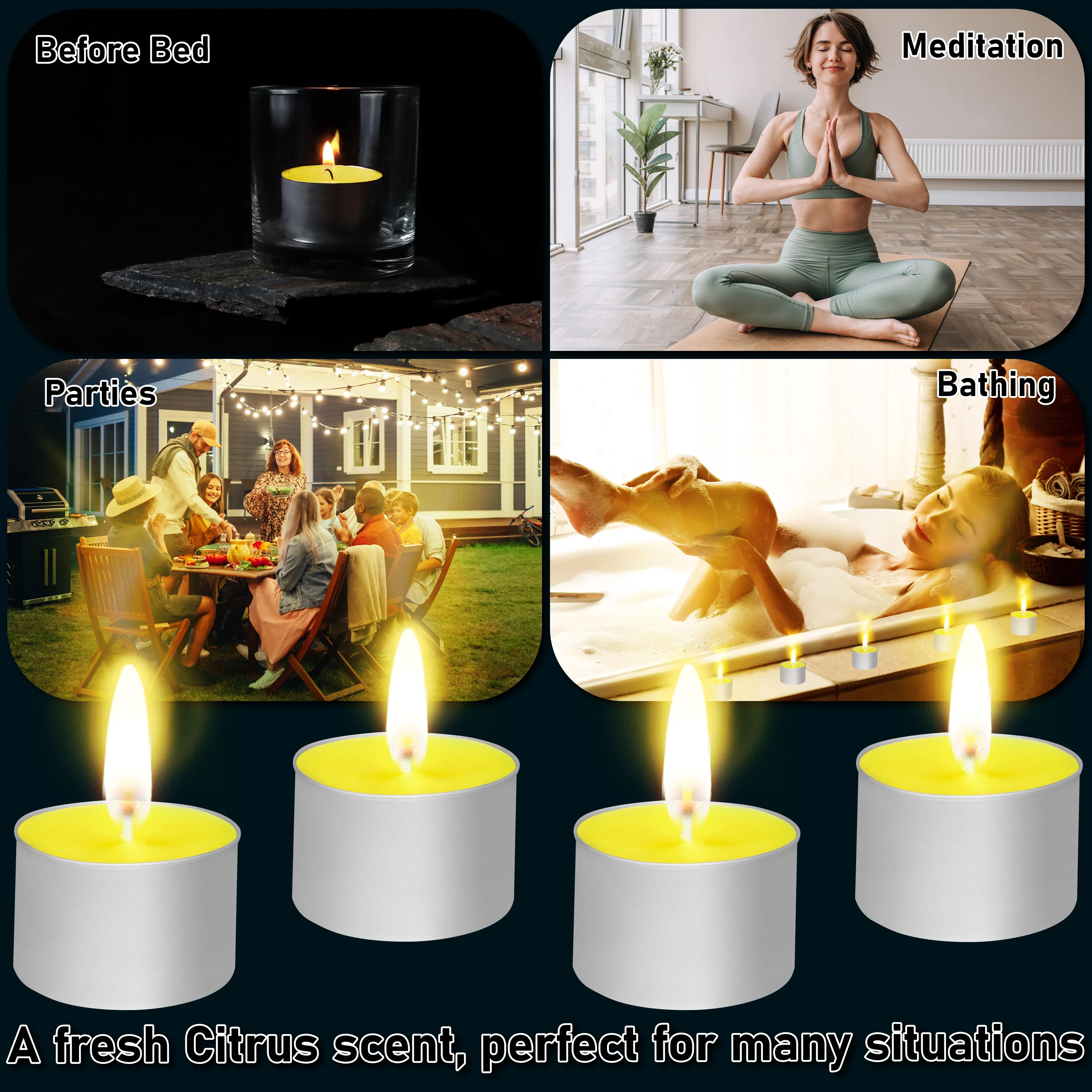 Deco Express Citronella Tealight Candles Multipack of 50 -4Hours Burning Time - Image 5