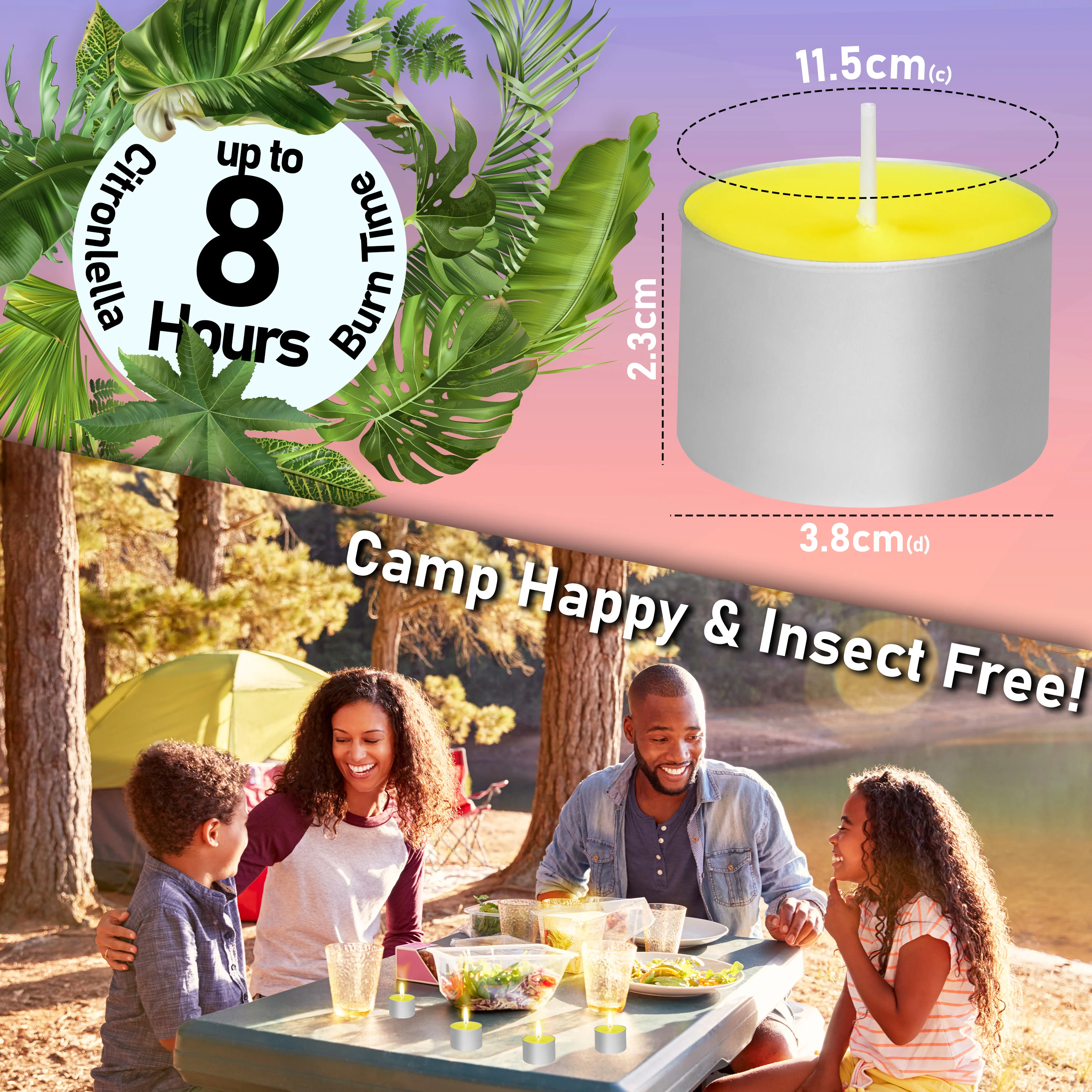 Deco Express Citronella Tealight Candles Multipack - Yellow 100/8 Hours - Image 6