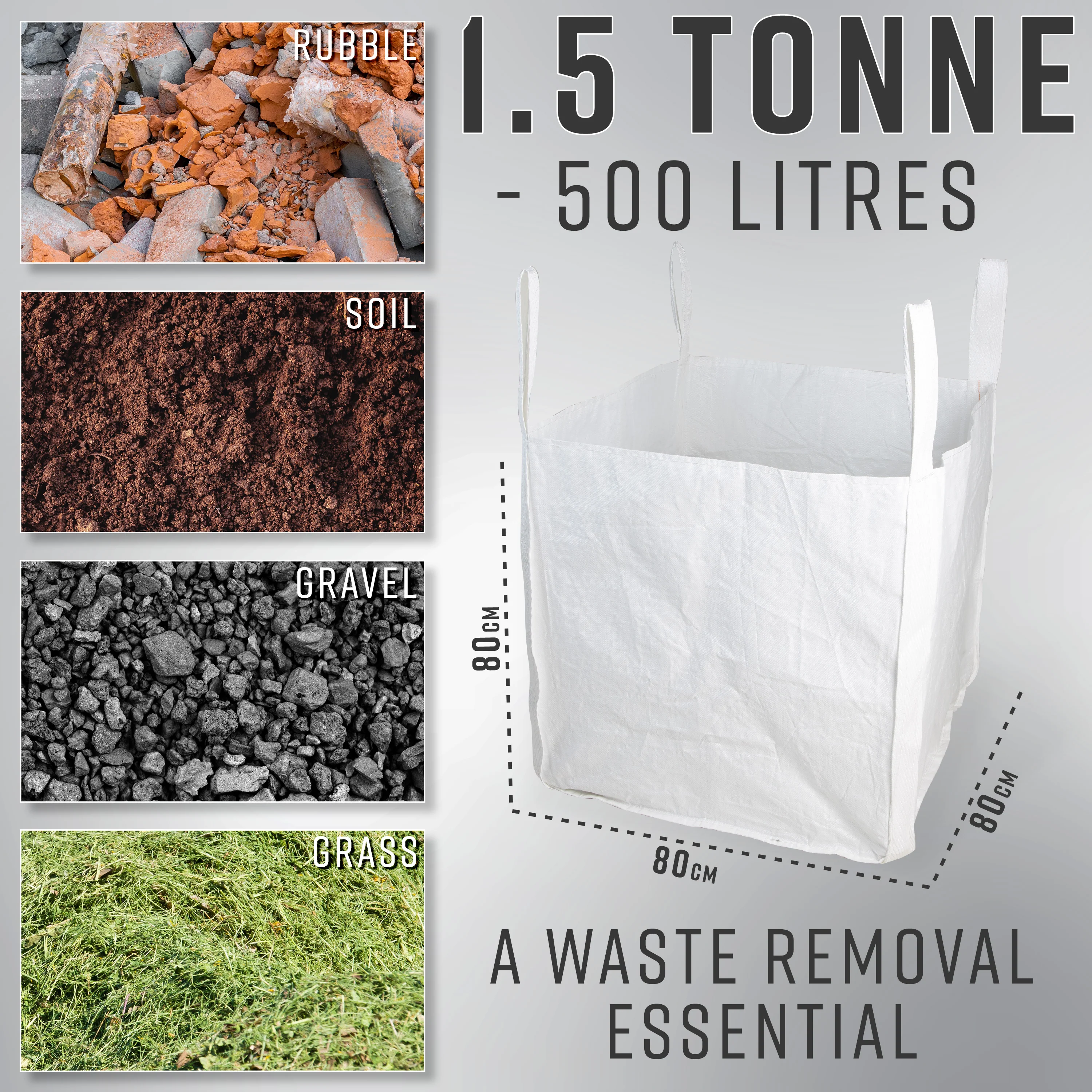 Deco Express Garden Waste Bags - Heavy Duty Bags - White 1.5T - 1 Pack - Image 6