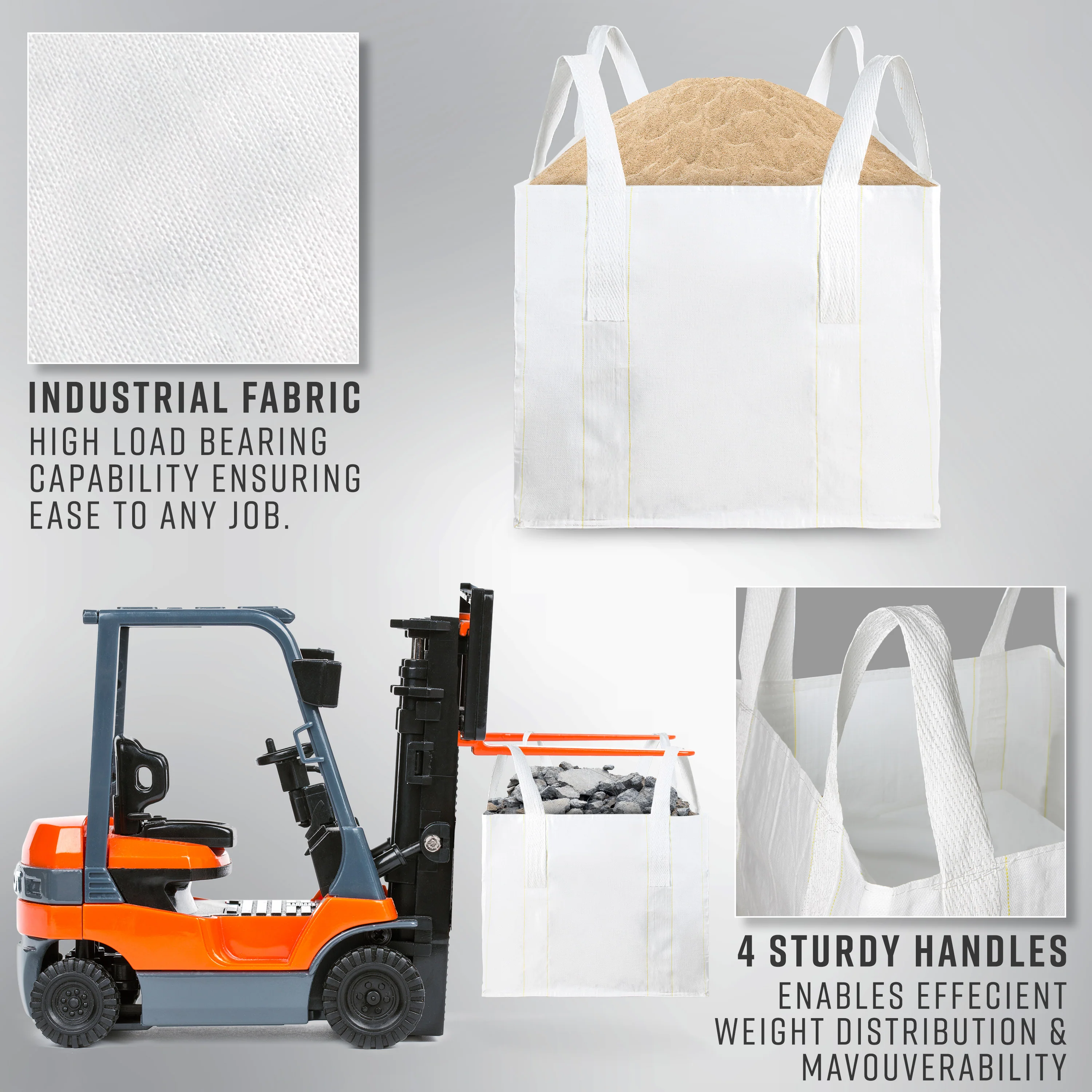 Deco Express Garden Waste Bags - Heavy Duty Bags - White 1T - 1 Pack - Image 3