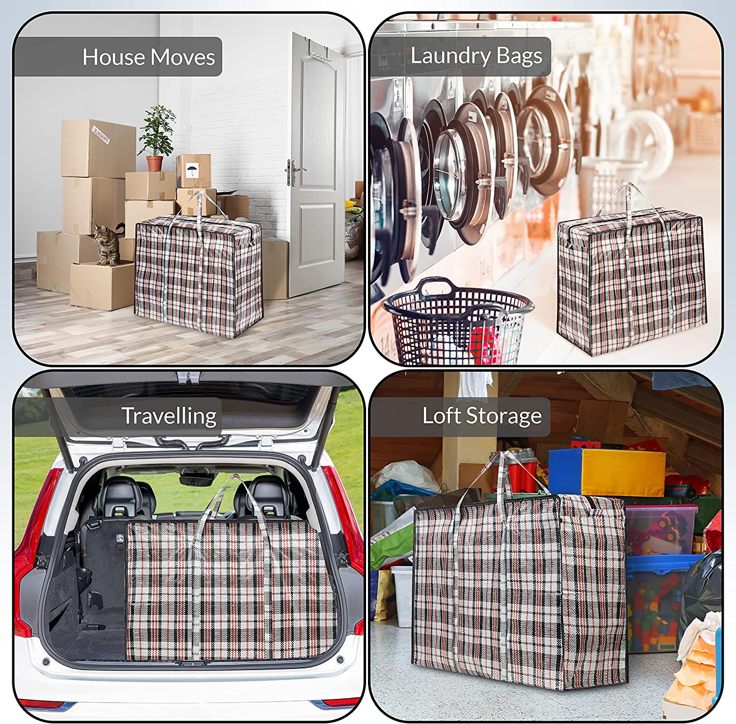 DECO EXPRESS Laundry Bags Large - Strong Durable Storage Bags for Moving House Shopping and Laundry - Jumbo Reusable Zip Bag Storage Bags XXL Multipack (Pack of 2) - Image 2
