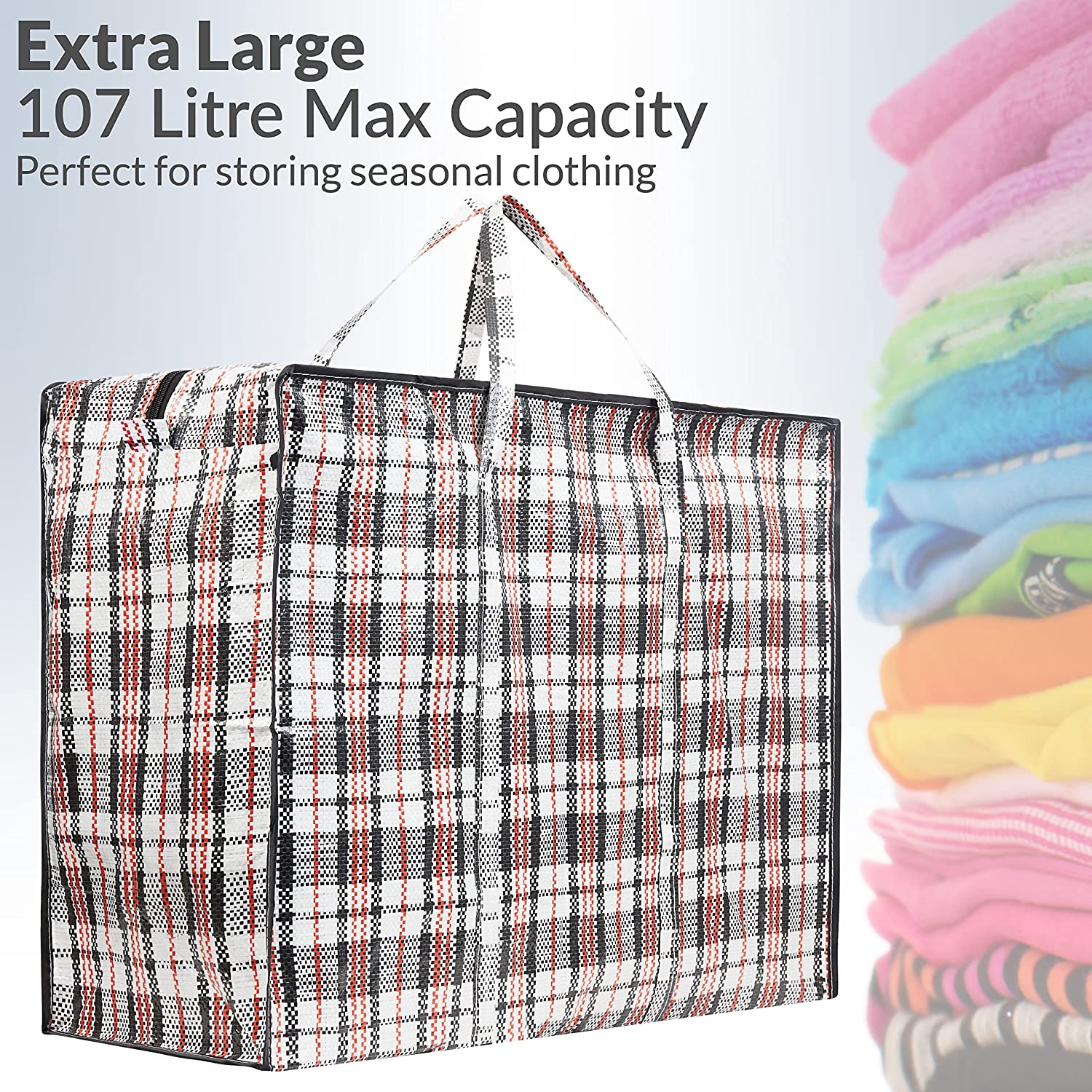 DECO EXPRESS Laundry Bags Large - Strong Durable Storage Bags for Moving House Shopping and Laundry - Jumbo Reusable Zip Bag Storage Bags XXL Multipack (Pack of 2) - Image 6