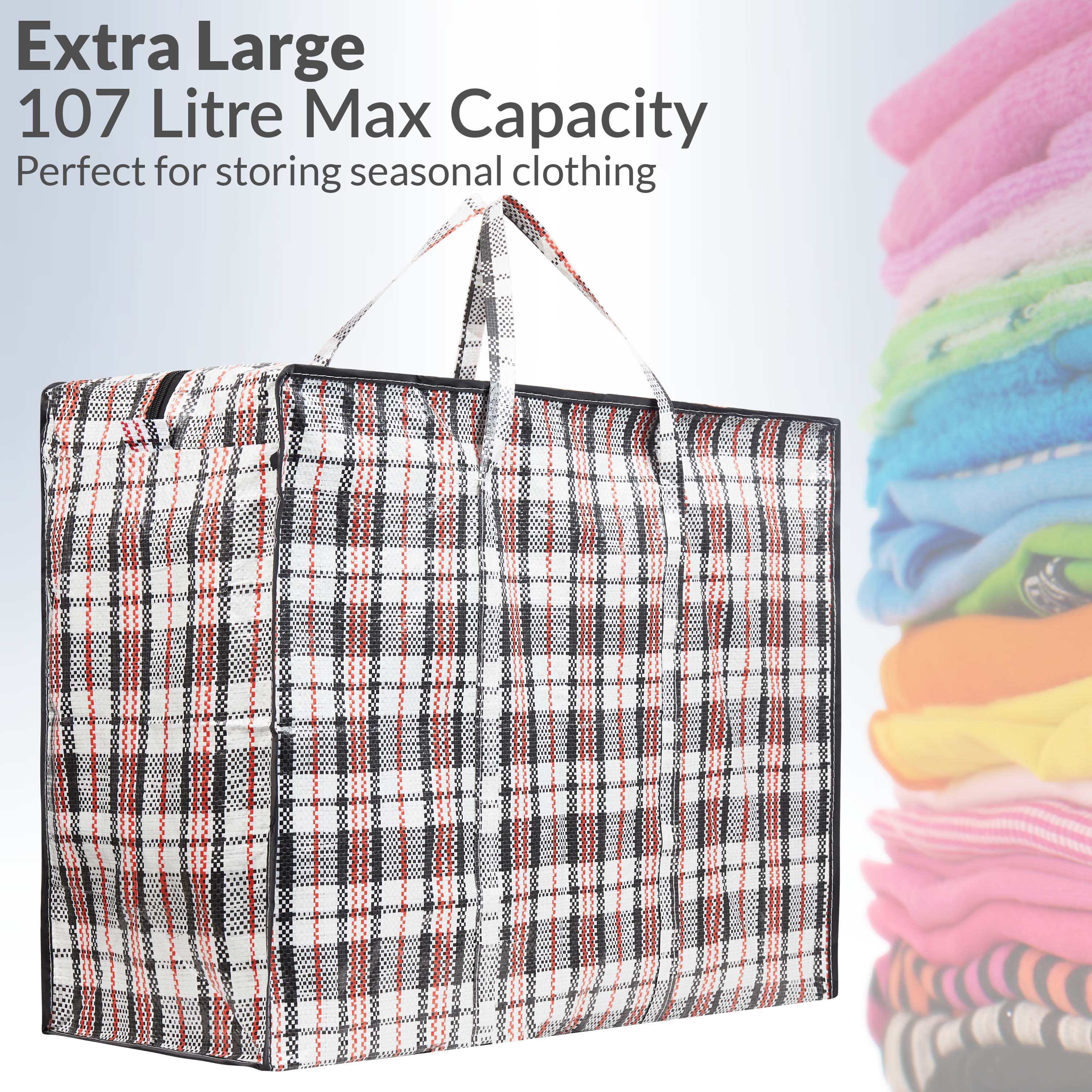 DECO EXPRESS Laundry Bags Large - Strong Durable Storage Bags for Moving House Shopping and Laundry - Jumbo Reusable Zip Bag Storage Bags XXL Multipack (Pack of 8) - Image 6