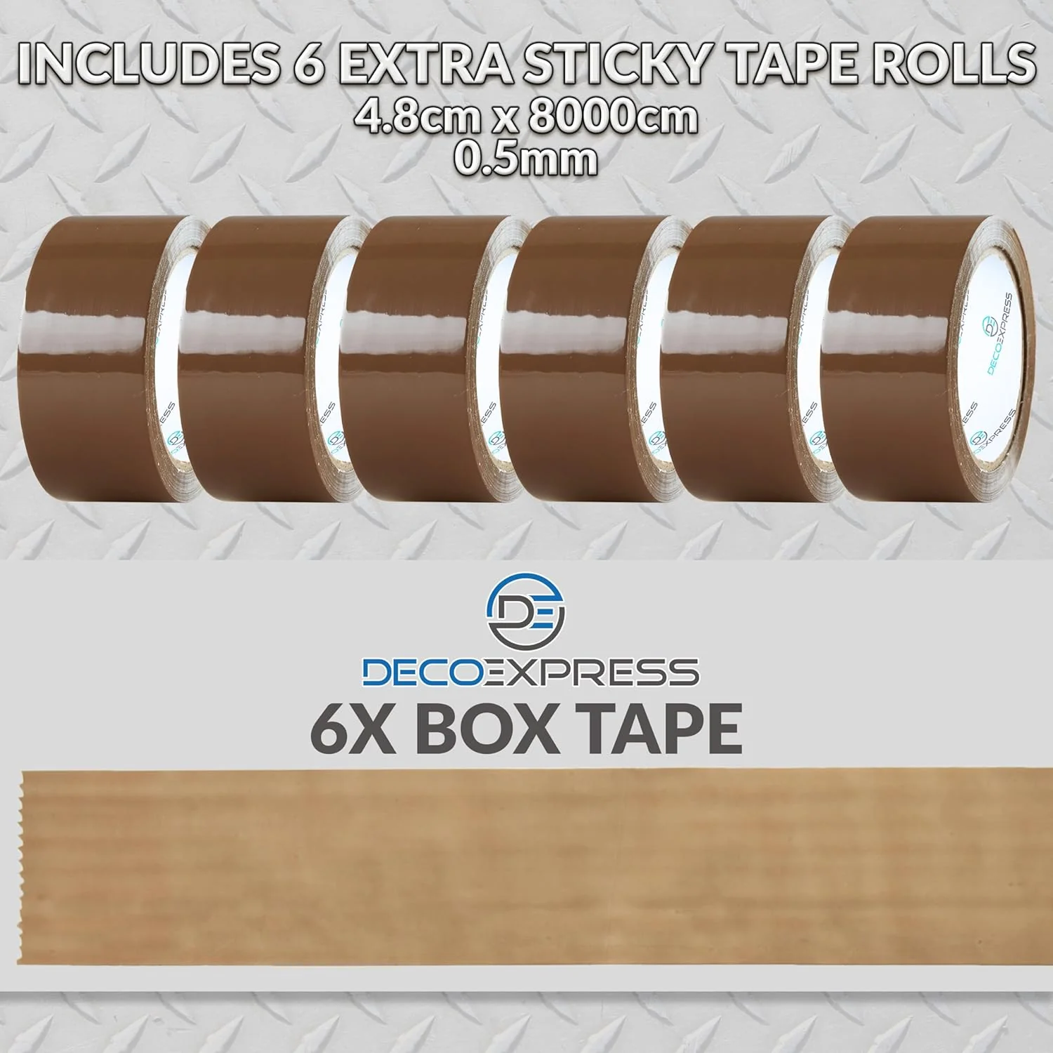 DECO EXPRESS Packaging Tape Dispenser Gun and 6 Rolls Parcel Tape Strong Brown Fragile Clear Heavy Duty for Packing Boxes Moving House Essentials (Dispenser Mixed, 1 Pack) - Image 3