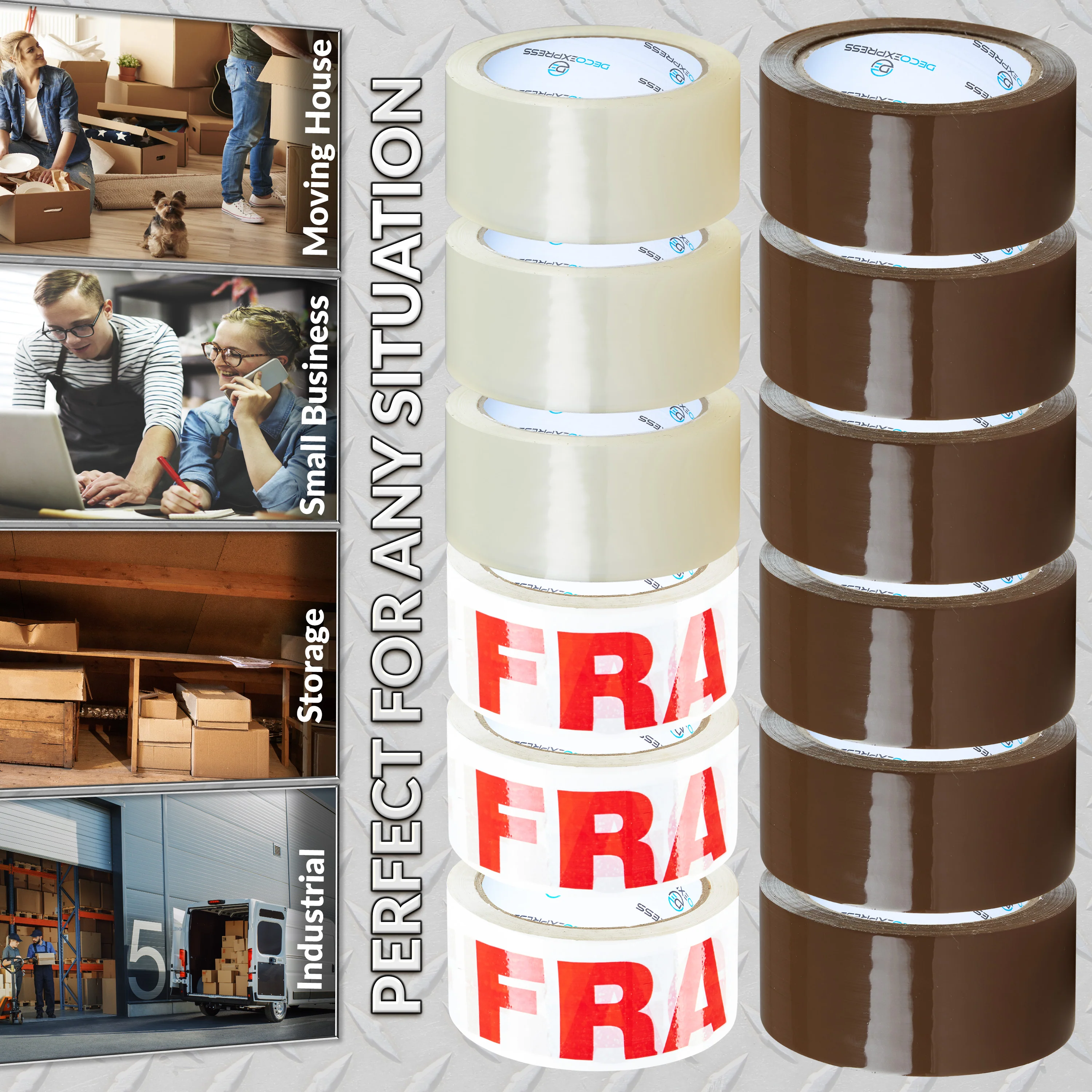 DECO EXPRESS Packaging Tape Rolls Multipack - Tapes Mixed, 6 Pack - Image 5