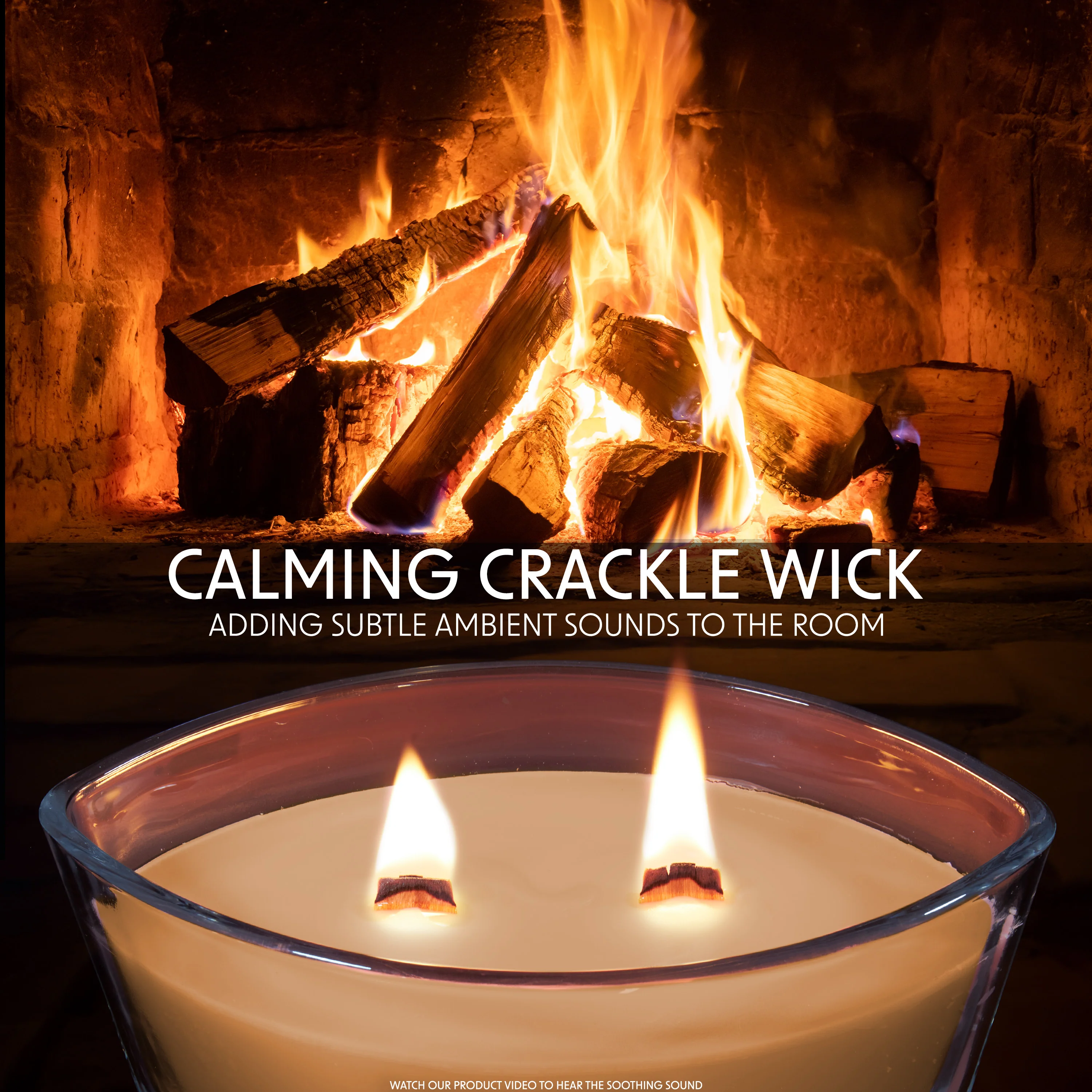 DECO EXPRESS Scented Candles, Crackle Wick Candle Long Burning Double Wick Ellipse - Image 2