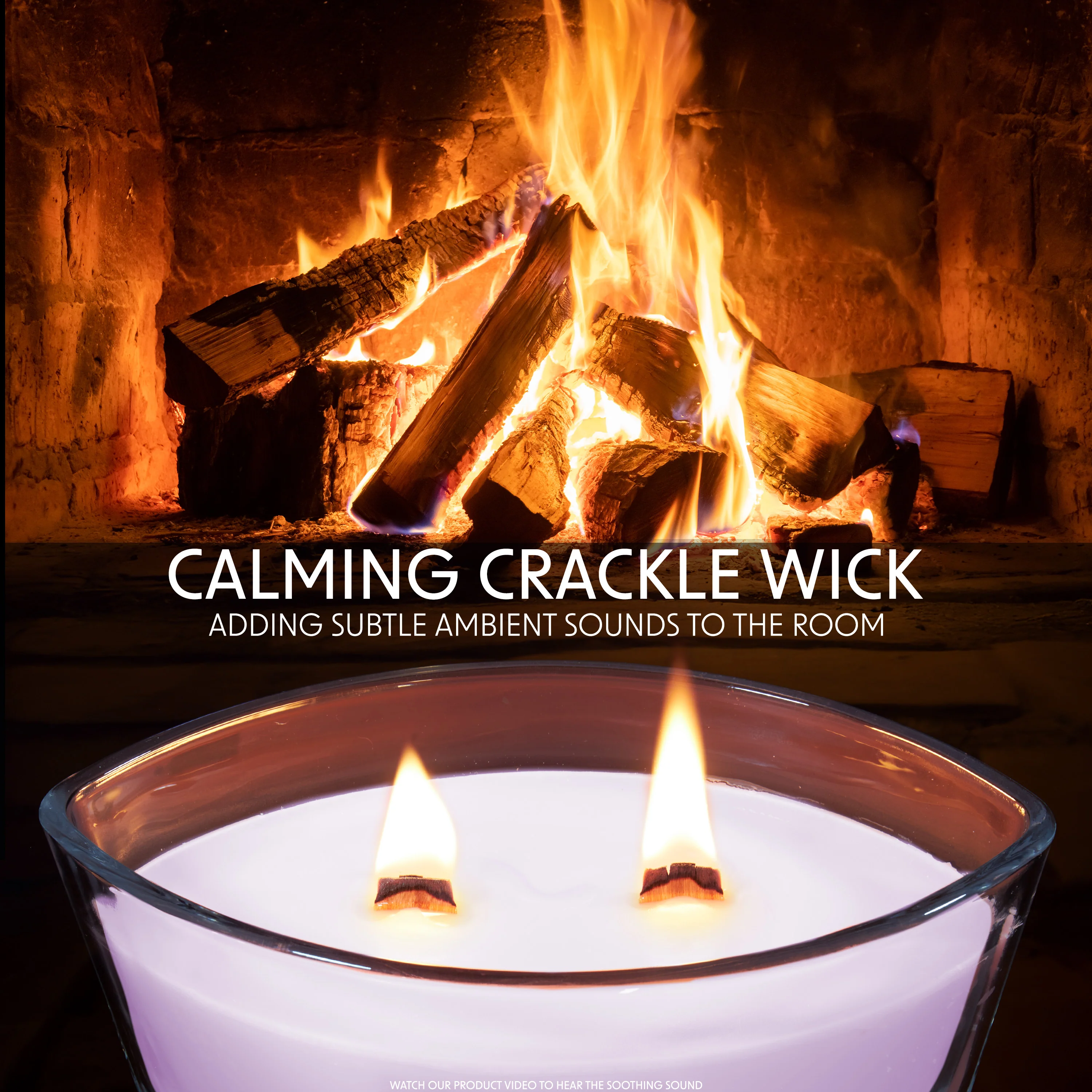 DECO EXPRESS Scented Candles, Crackle Wick Candle Long Burning Double Wick Ellipse - Image 2