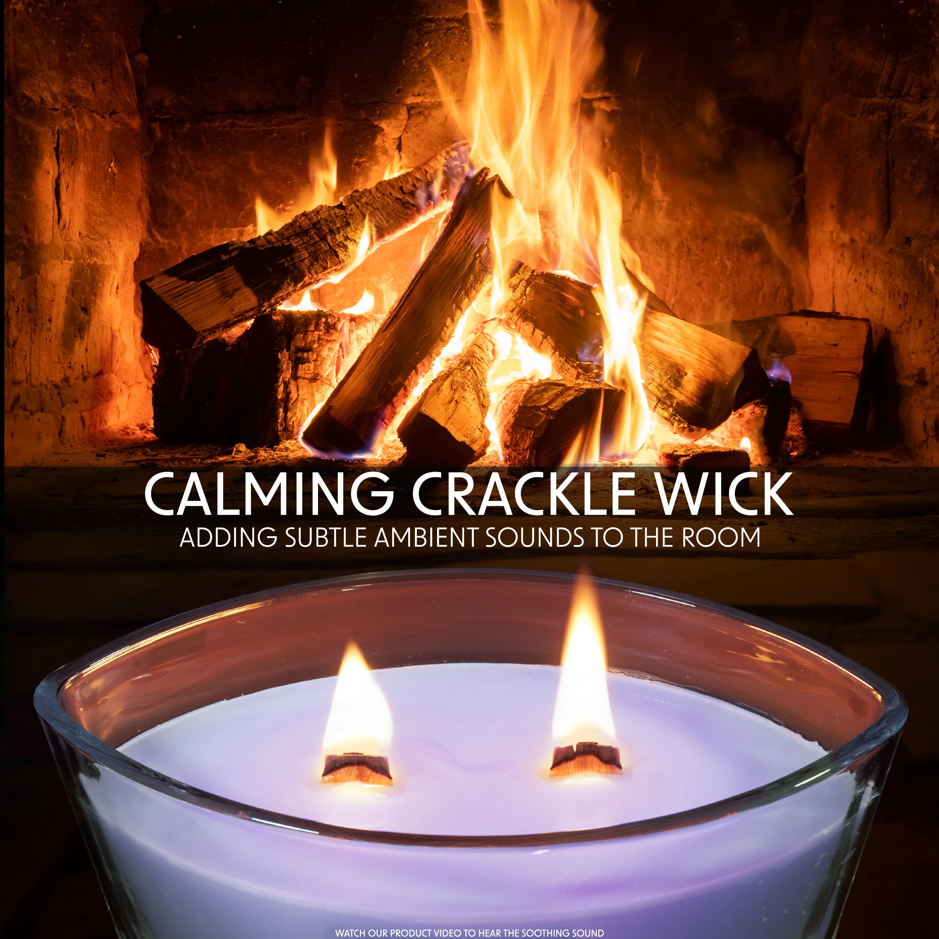 DECO EXPRESS Scented Candles, Crackle Wick Candle Long Burning Double Wick Ellipse - Image 2