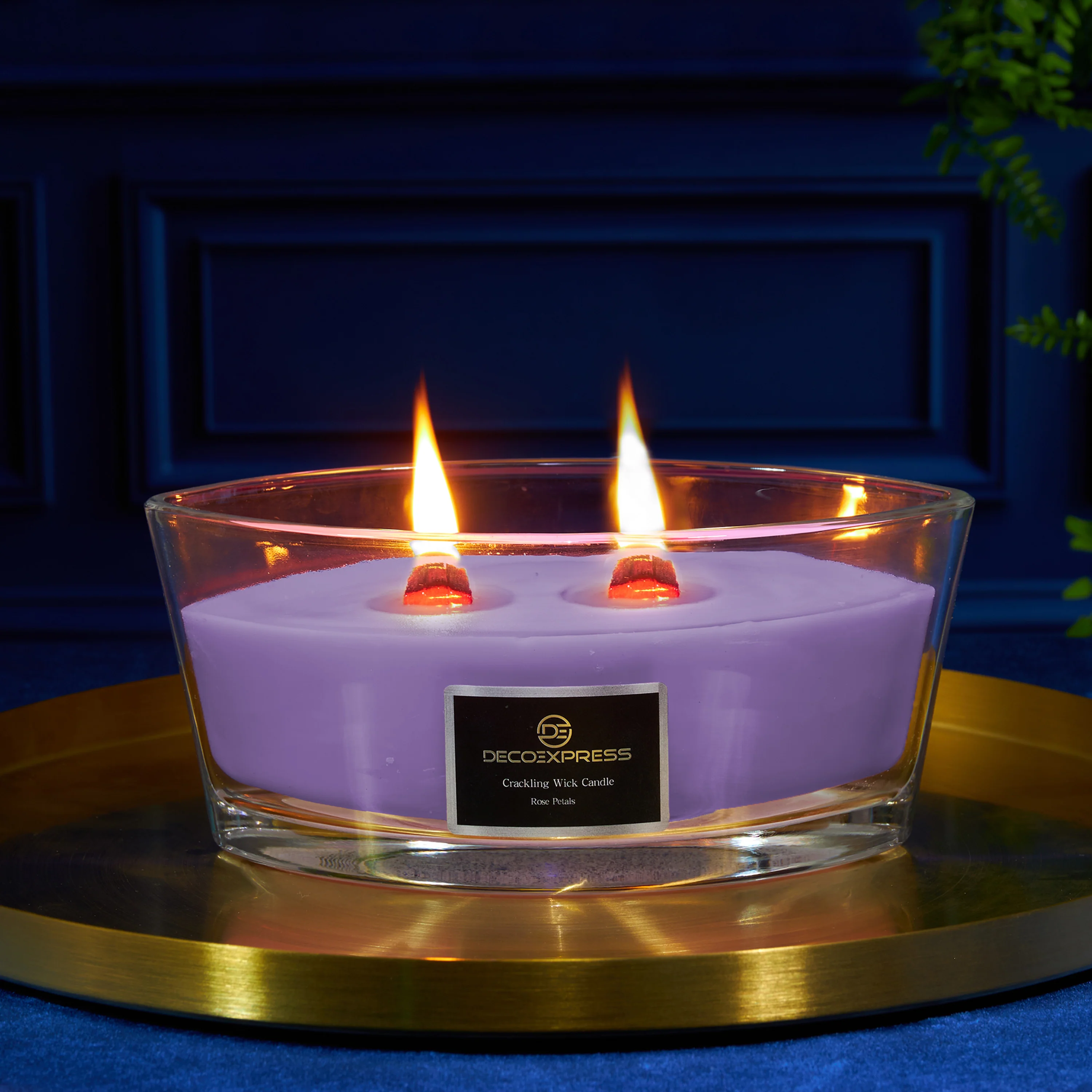 DECO EXPRESS Scented Candles, Crackle Wick Candle Long Burning Double Wick Ellipse - Image 5