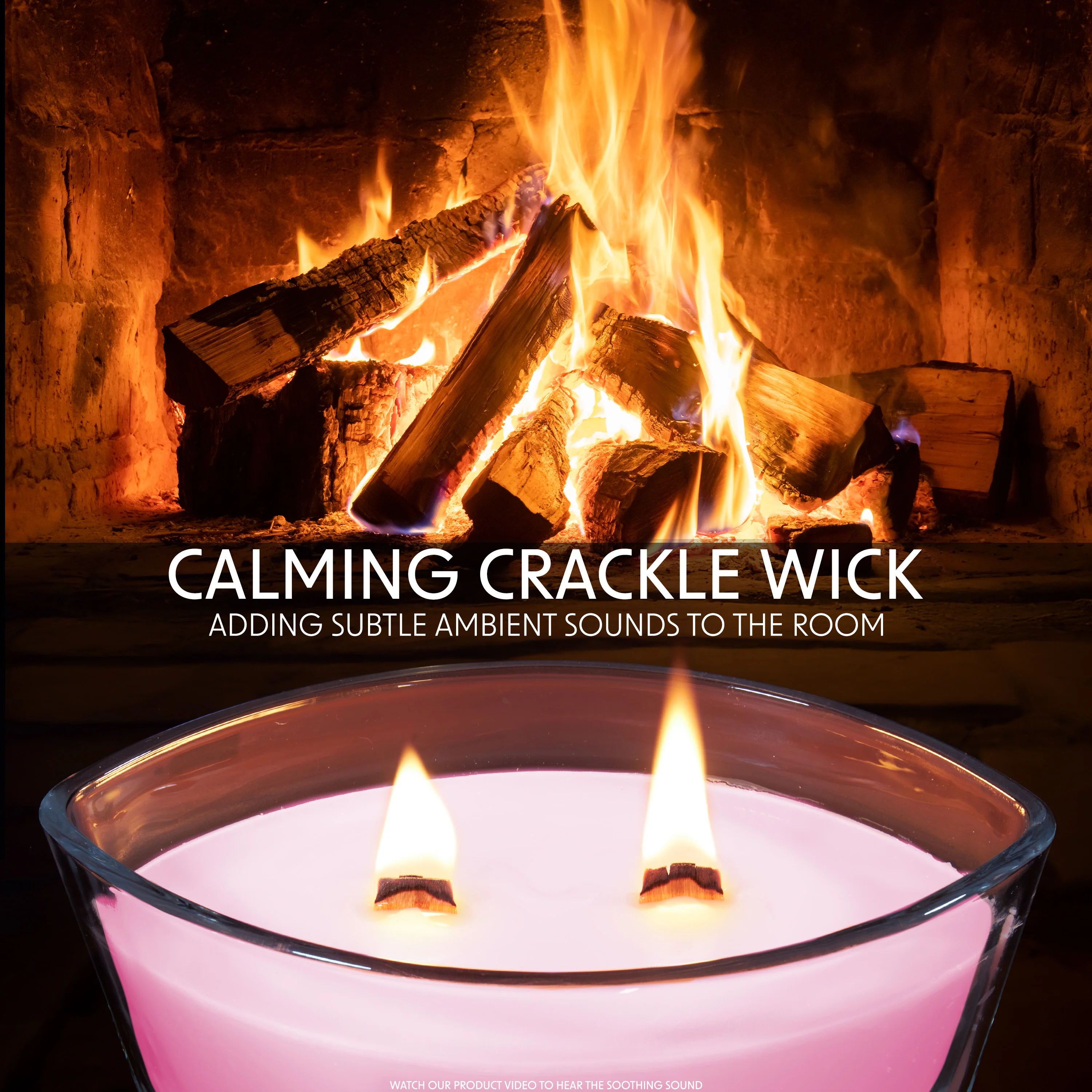 DECO EXPRESS Scented Candles, Crackle Wick Candle Long Burning Double Wick Ellipse - Image 2