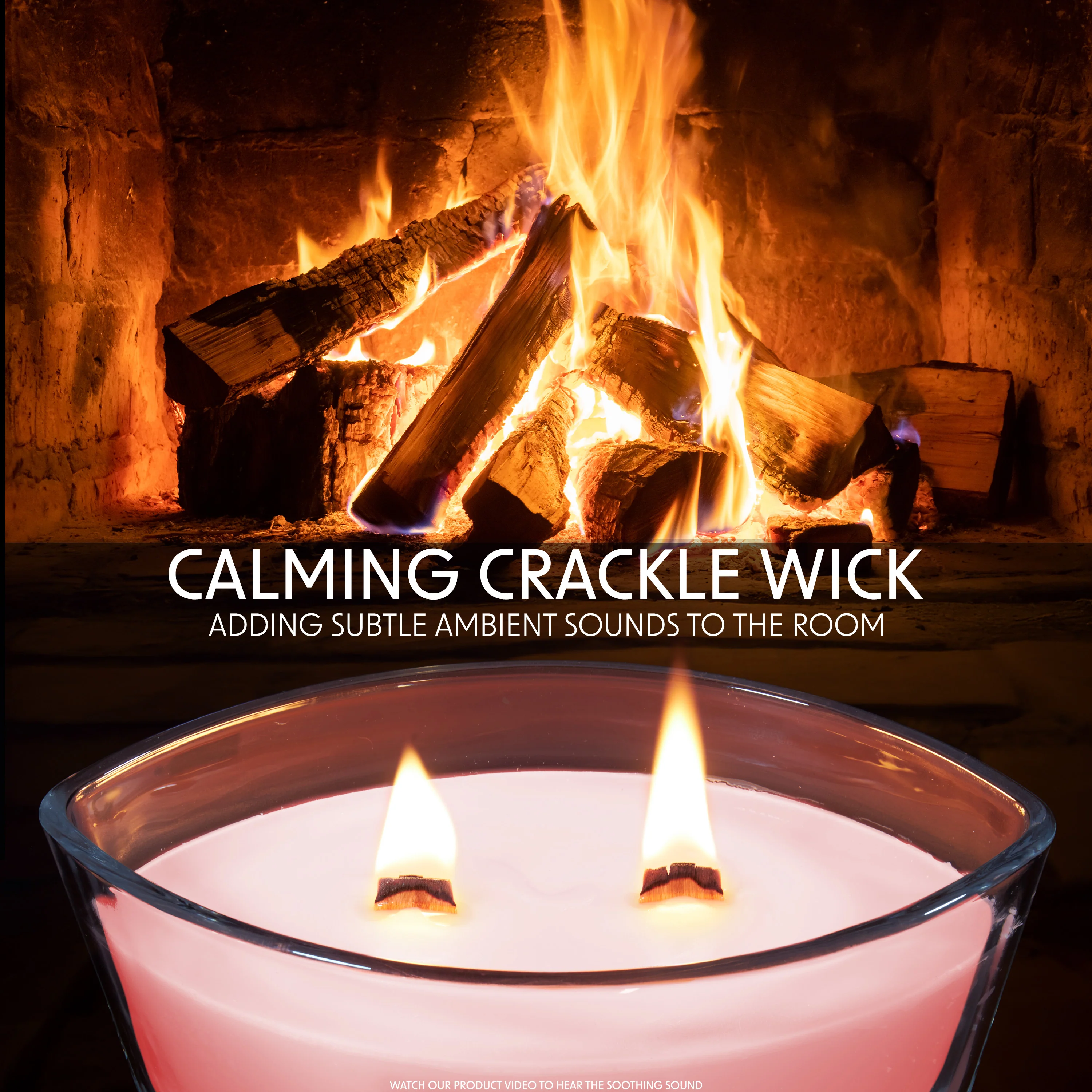 DECO EXPRESS Scented Candles, Crackle Wick Candle Long Burning Double Wick Ellipse - Image 2