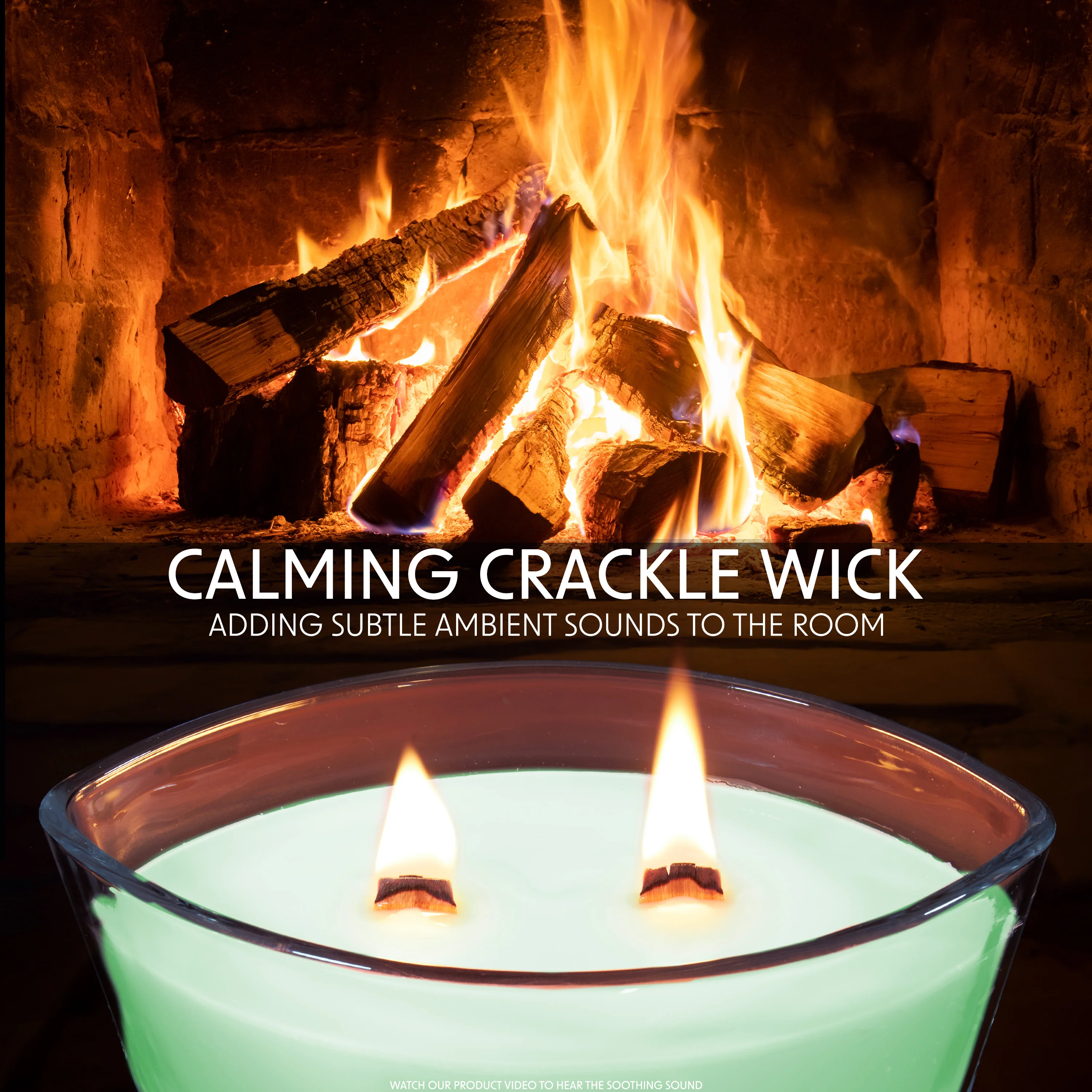 DECO EXPRESS Scented Candles, Crackle Wick Candle Long Burning Double Wick Ellipse - Image 2