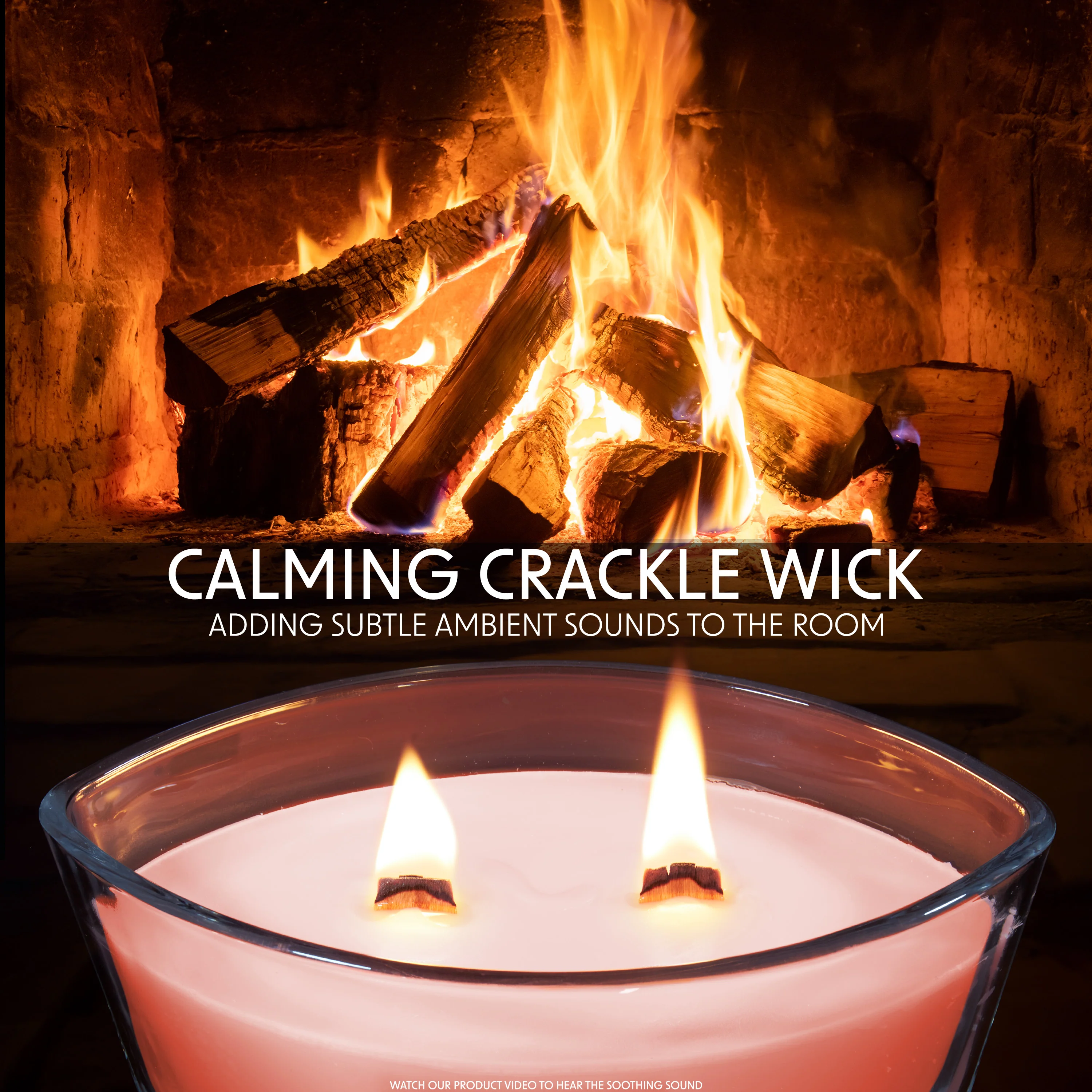 DECO EXPRESS Scented Candles, Crackle Wick Candle Long Burning Double Wick Ellipse - Image 2