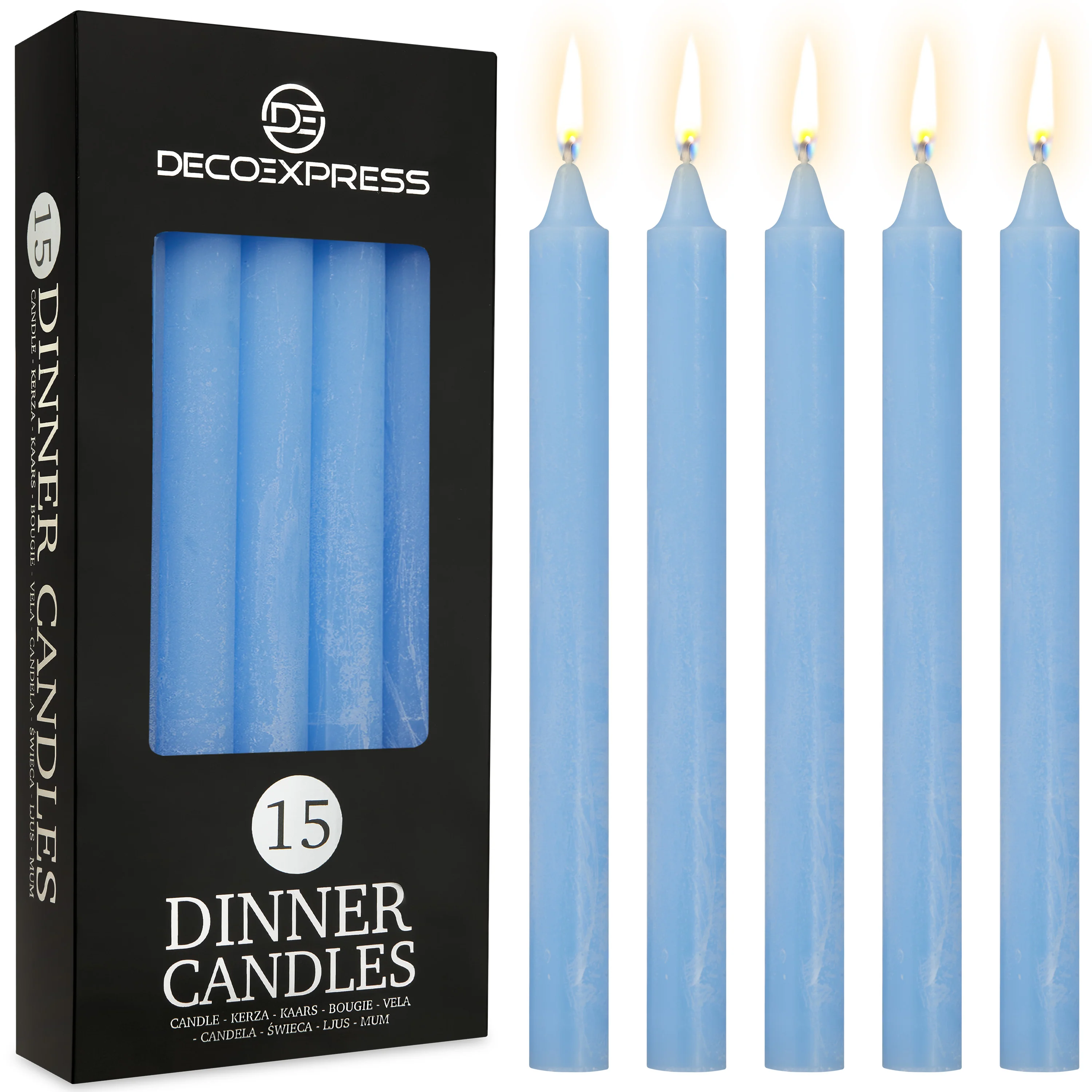 DECO EXPRESS Tapered Candle Set of 15 Dripless Metallic Unscented 9H Burn Time - Image 67