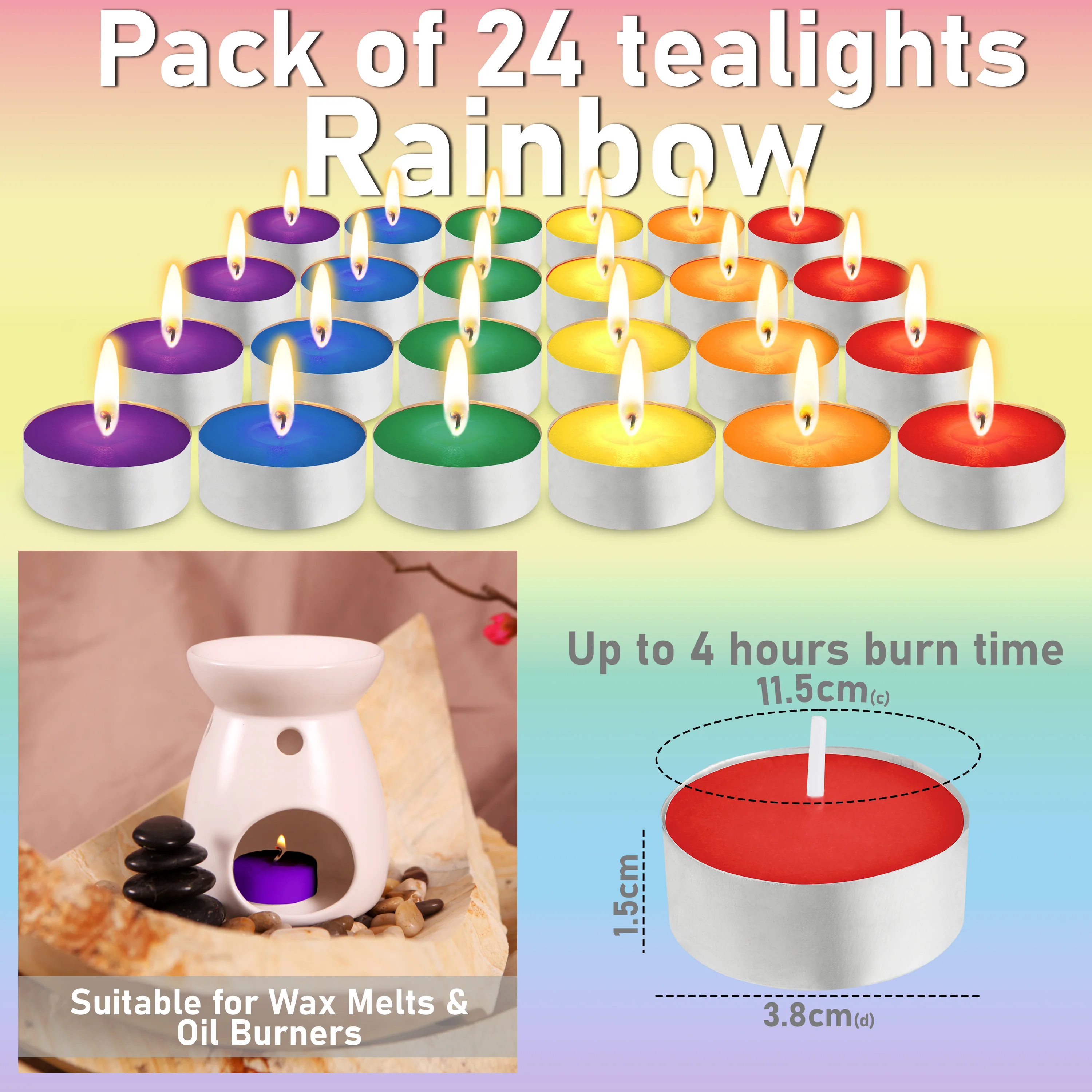 Deco Express Tealight Candles Multipack - Multi 24/4 Hour - Image 6