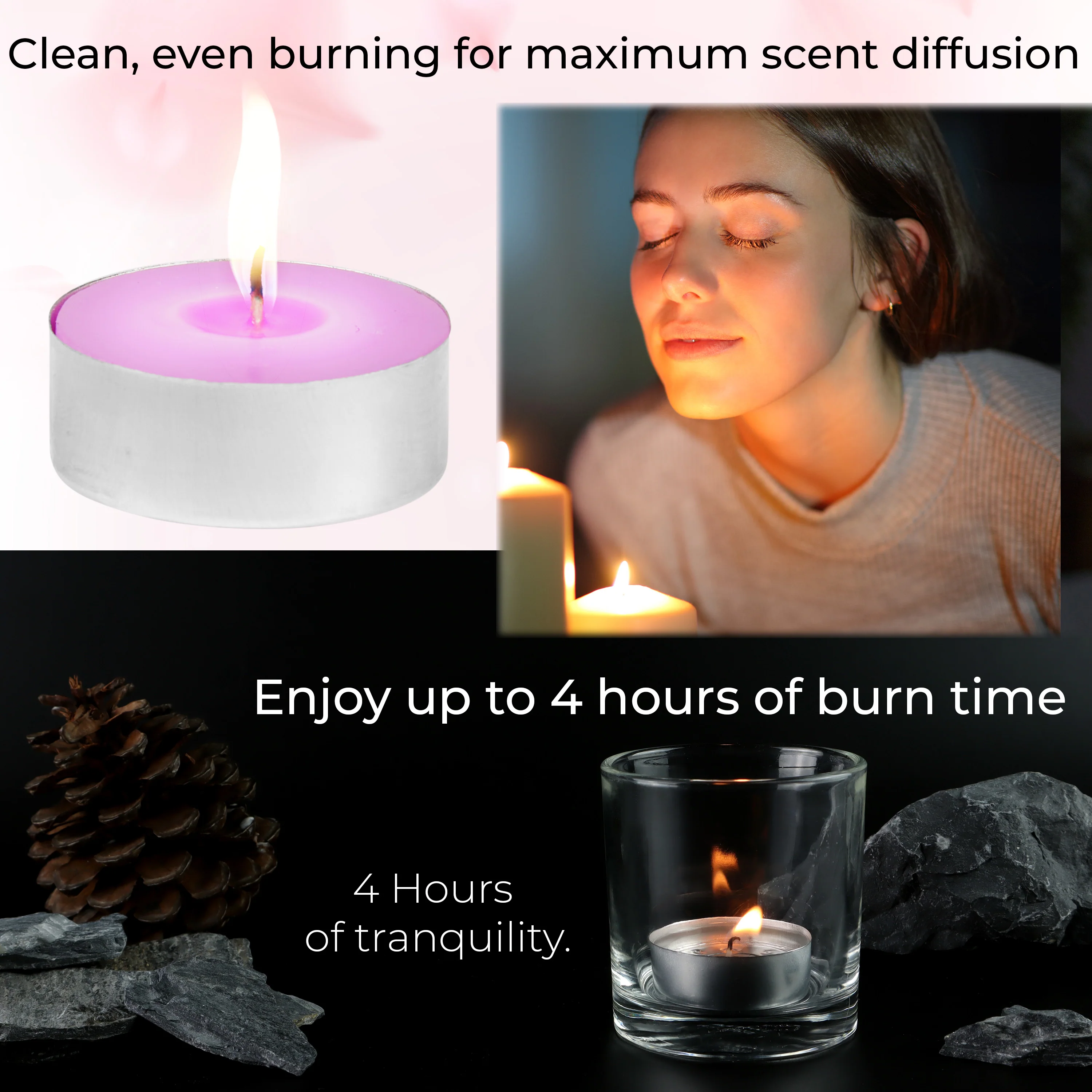 DECO EXPRESS Tealight Candles Multipack of 200, 100, 50, 25 or 24, Burning Time 4, 8 or 10 Hours - Tea Lights Candles - Image 22