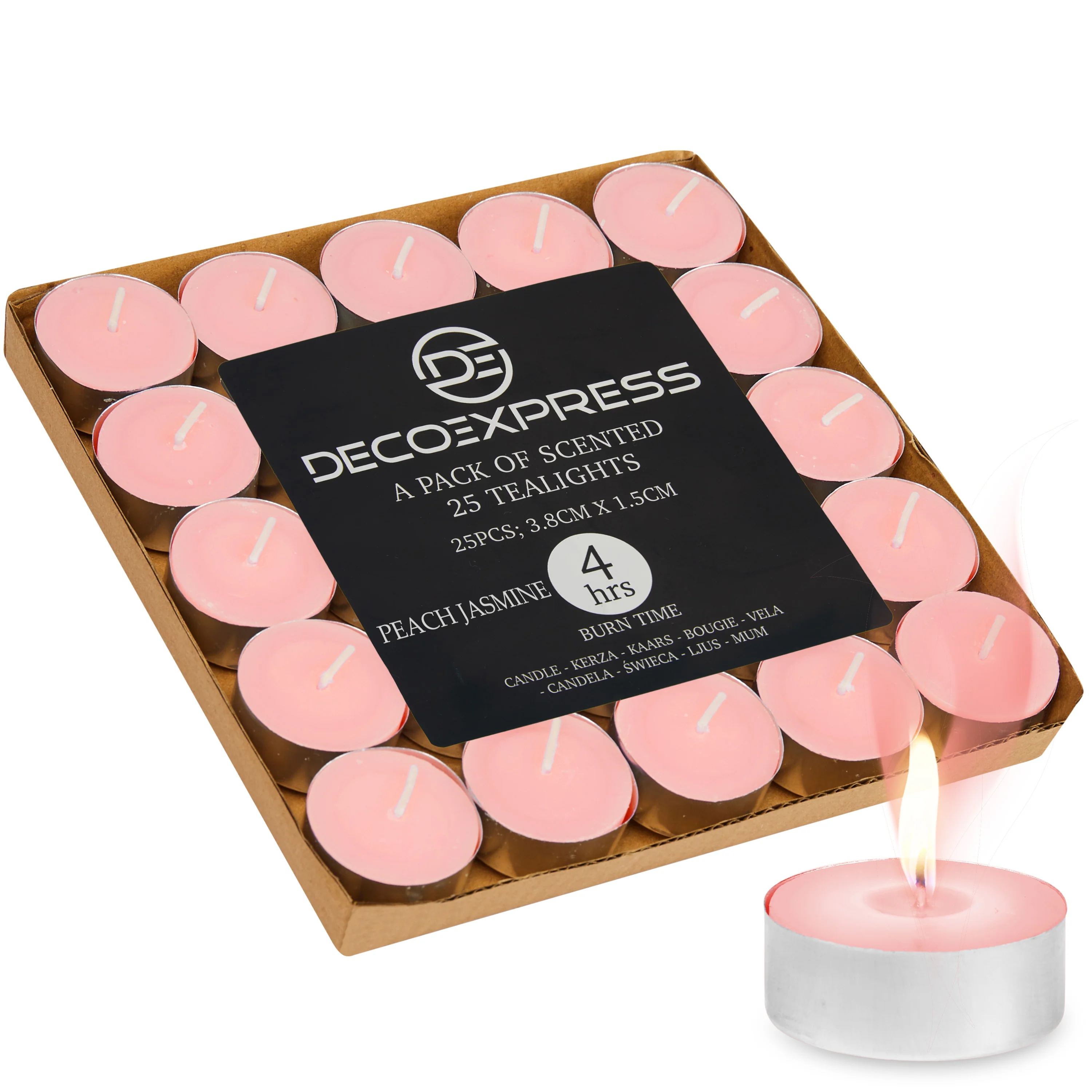 DECO EXPRESS Tealight Candles Multipack of 200, 100, 50, 25 or 24, Burning Time 4, 8 or 10 Hours - Tea Lights Candles - Image 25