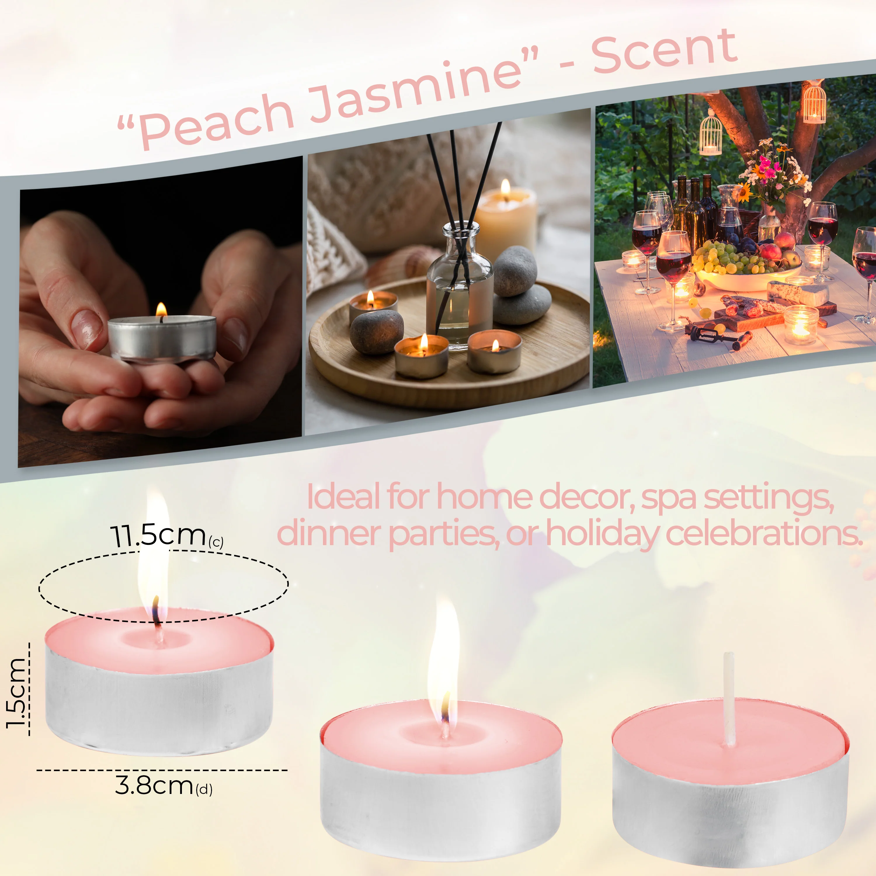 DECO EXPRESS Tealight Candles Multipack of 200, 100, 50, 25 or 24, Burning Time 4, 8 or 10 Hours - Tea Lights Candles - Image 27