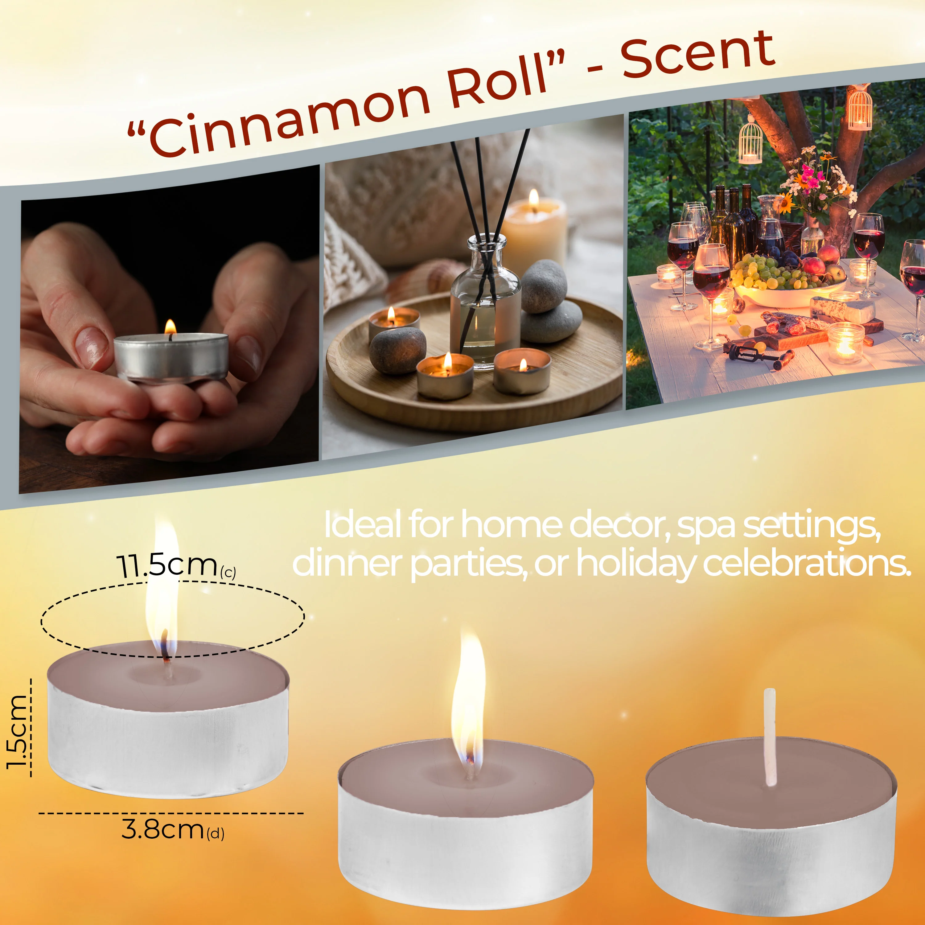 DECO EXPRESS Tealight Candles Multipack of 200, 100, 50, 25 or 24, Burning Time 4, 8 or 10 Hours - Tea Lights Candles - Image 57