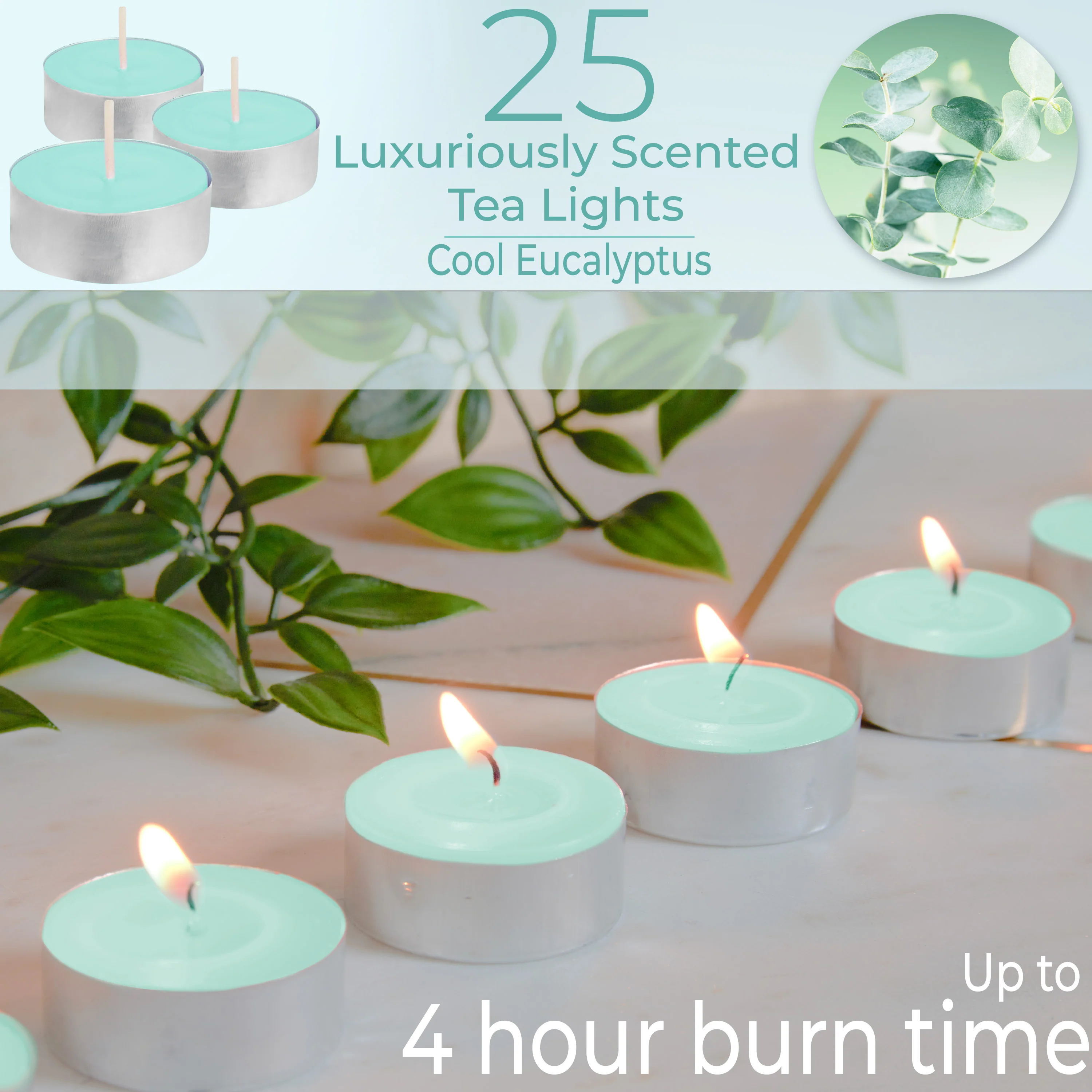DECO EXPRESS Tealight Candles Multipack of 200, 100, 50, 25 or 24, Burning Time 4, 8 or 10 Hours - Tea Lights Candles - Image 62