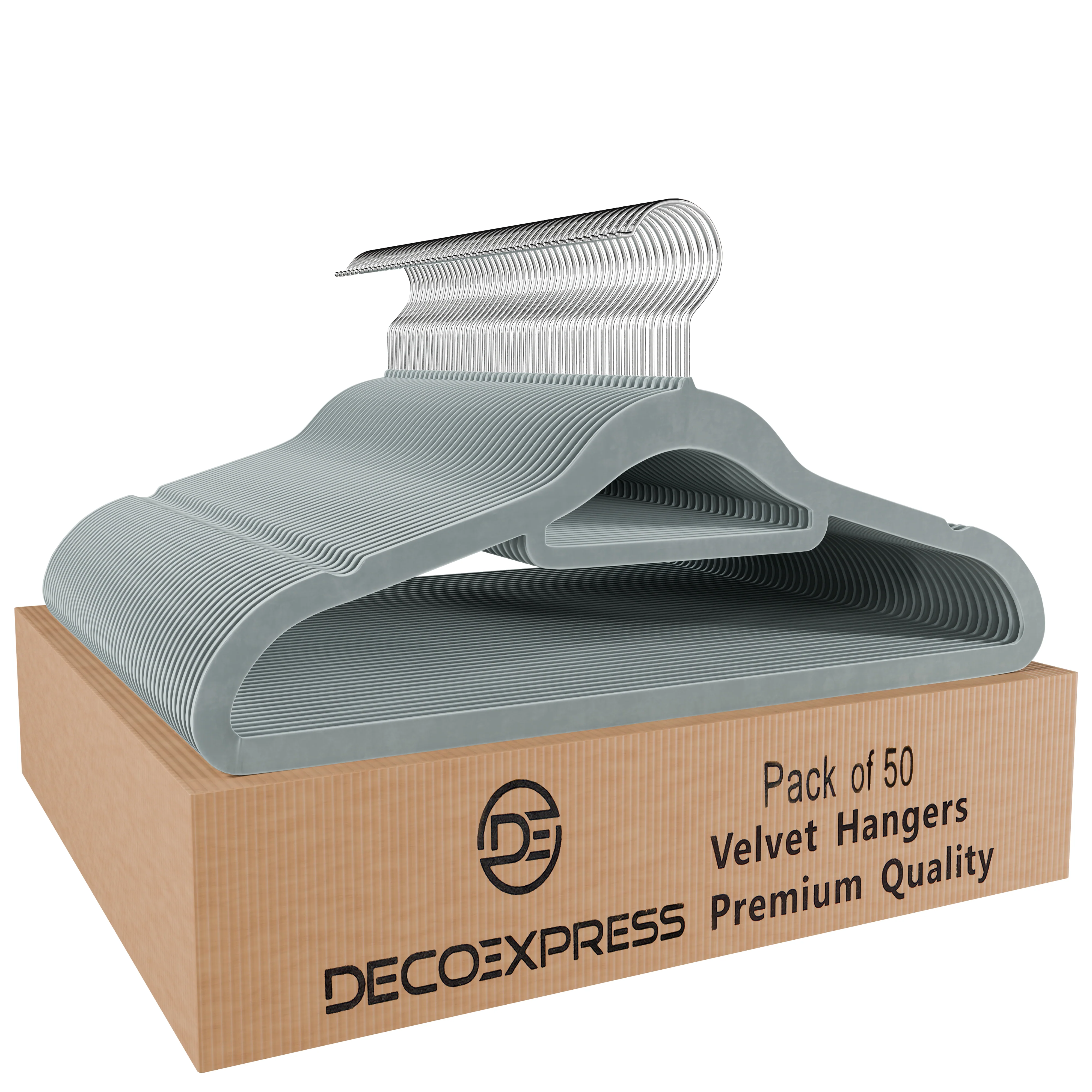 Deco Express Velvet Hangers, Space Saving Non Slip Coat Hangers for Clothes (50 Pack) - Image 12