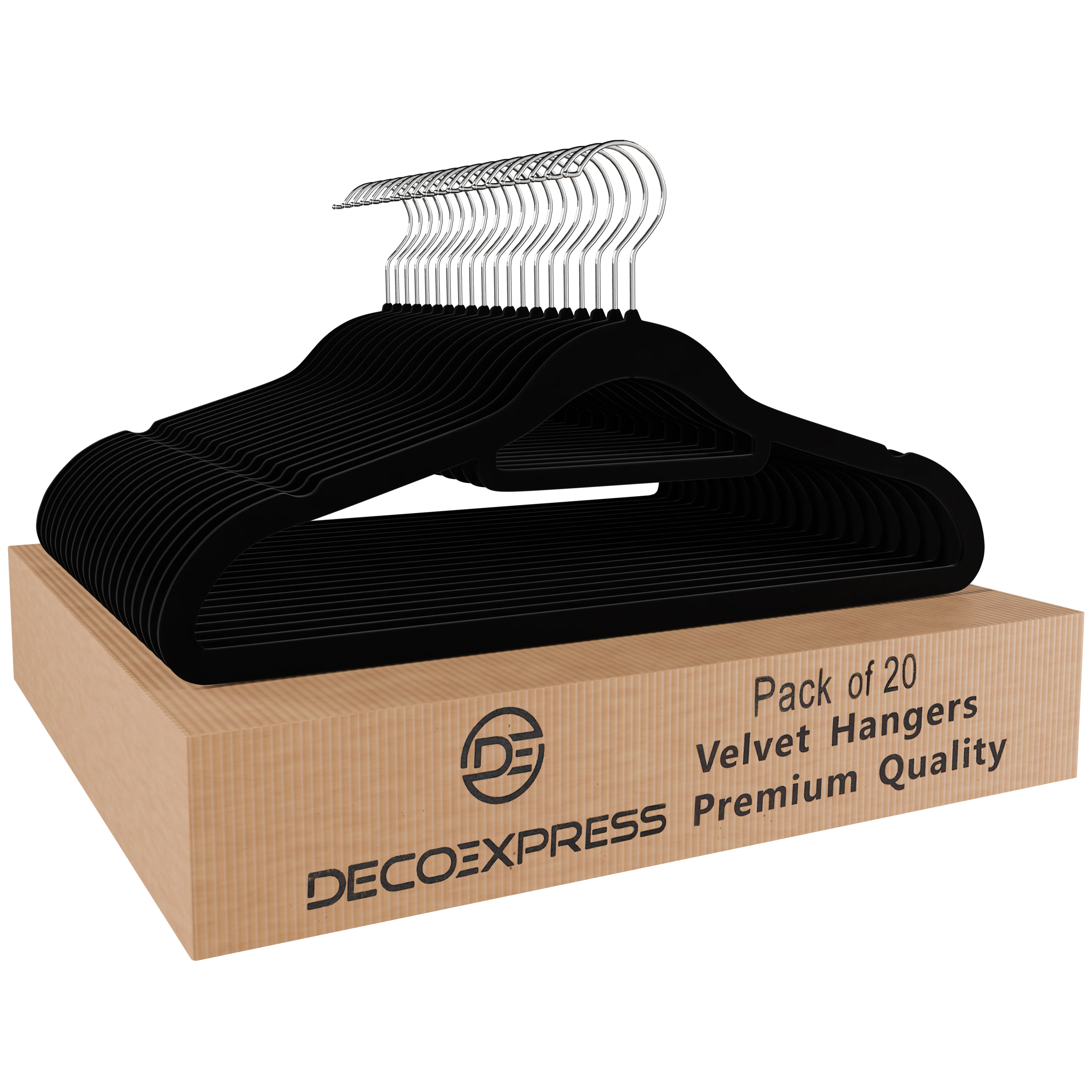 Deco Express Velvet Hangers, Space Saving Non Slip Coat Hangers for Clothes - 20 Pack - Image 13