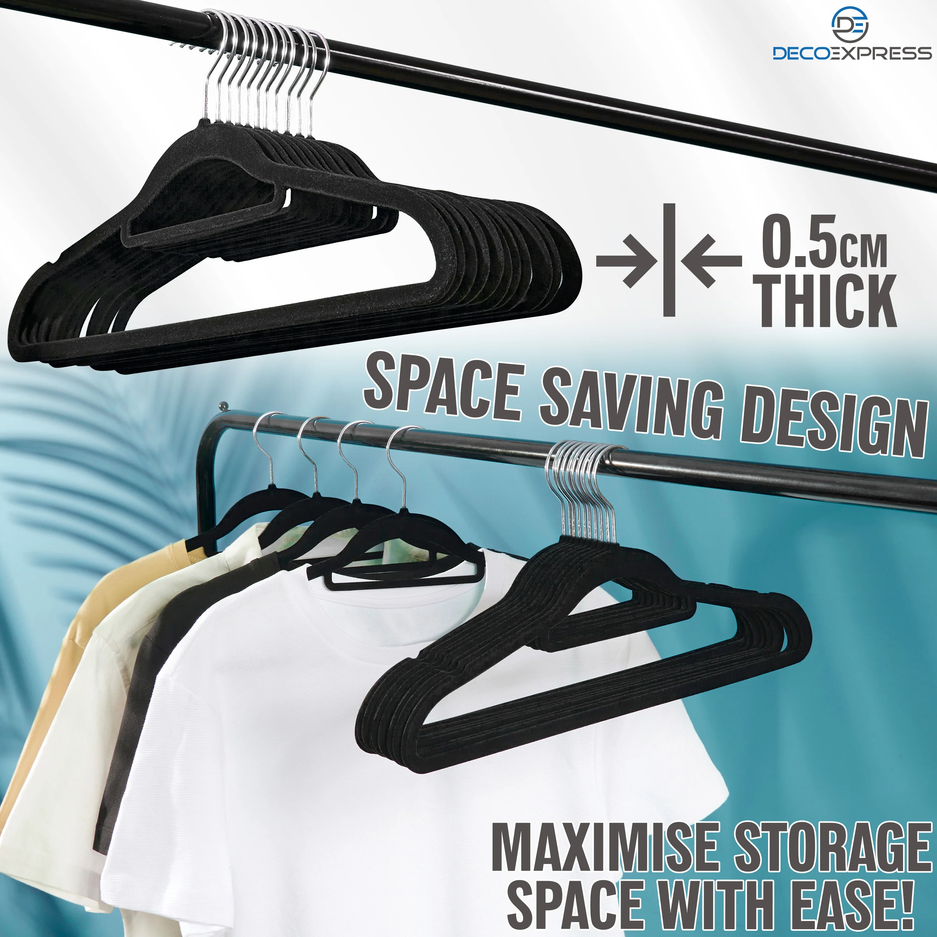 Deco Express Velvet Hangers, Space Saving Non Slip Coat Hangers for Clothes - 20 Pack - Image 17