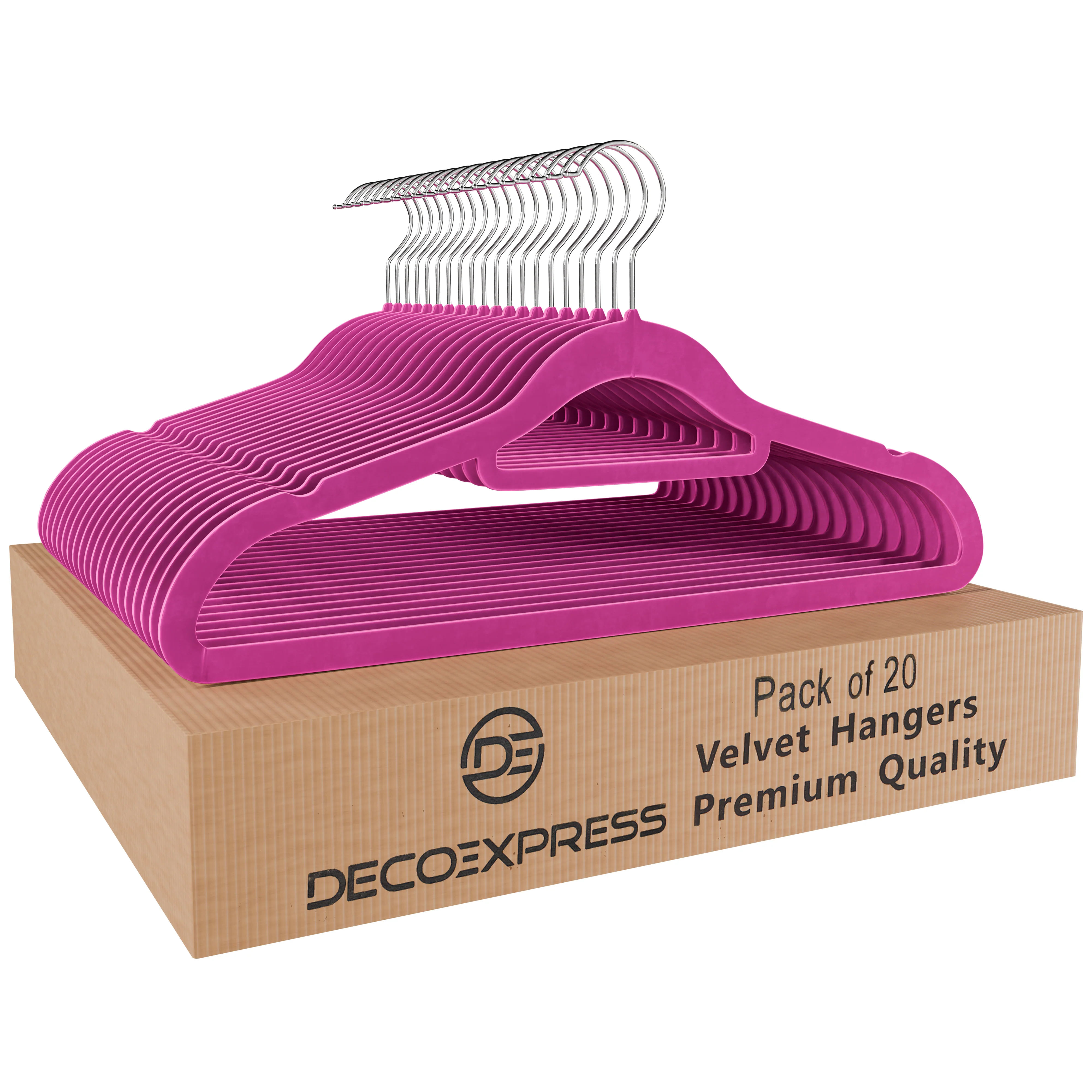 Deco Express Velvet Hangers, Space Saving Non Slip Coat Hangers for Clothes - 20 Pack - Image 7