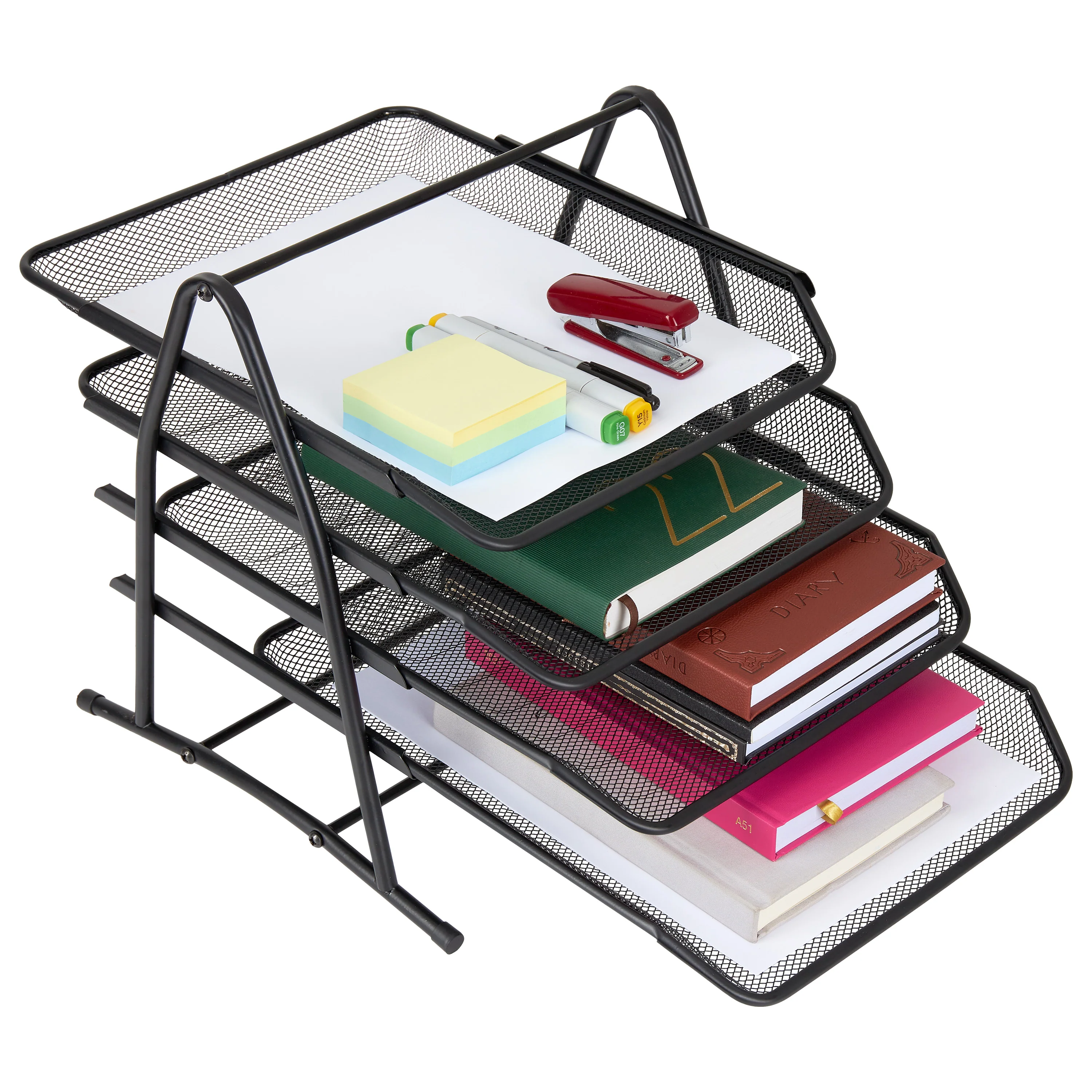 Desk Organiser - Mesh 4 Tier Desk Storage Organiser