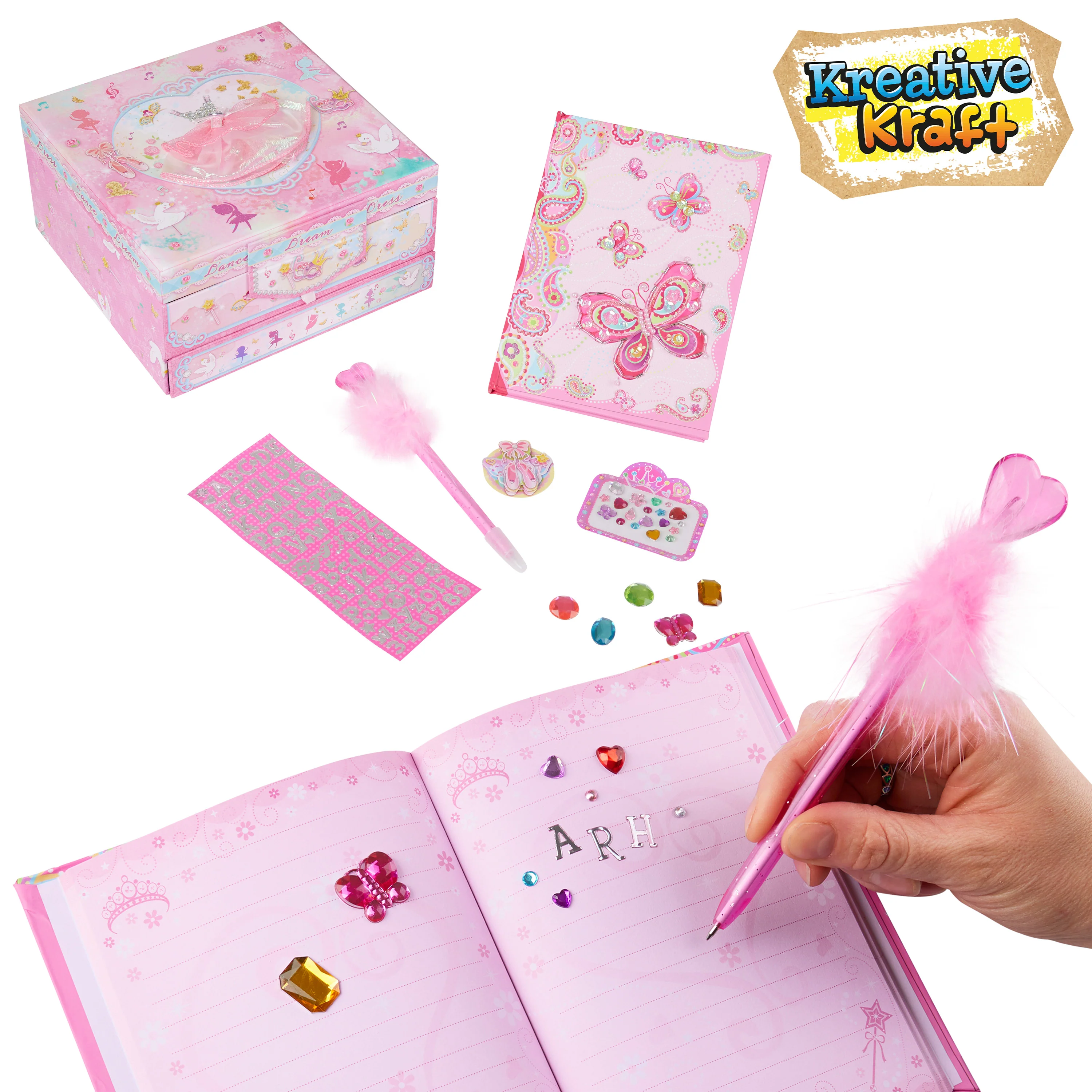 Diary for Girls, DIY Journal, Kids Scrapbook - Butterfly Box - Image 3