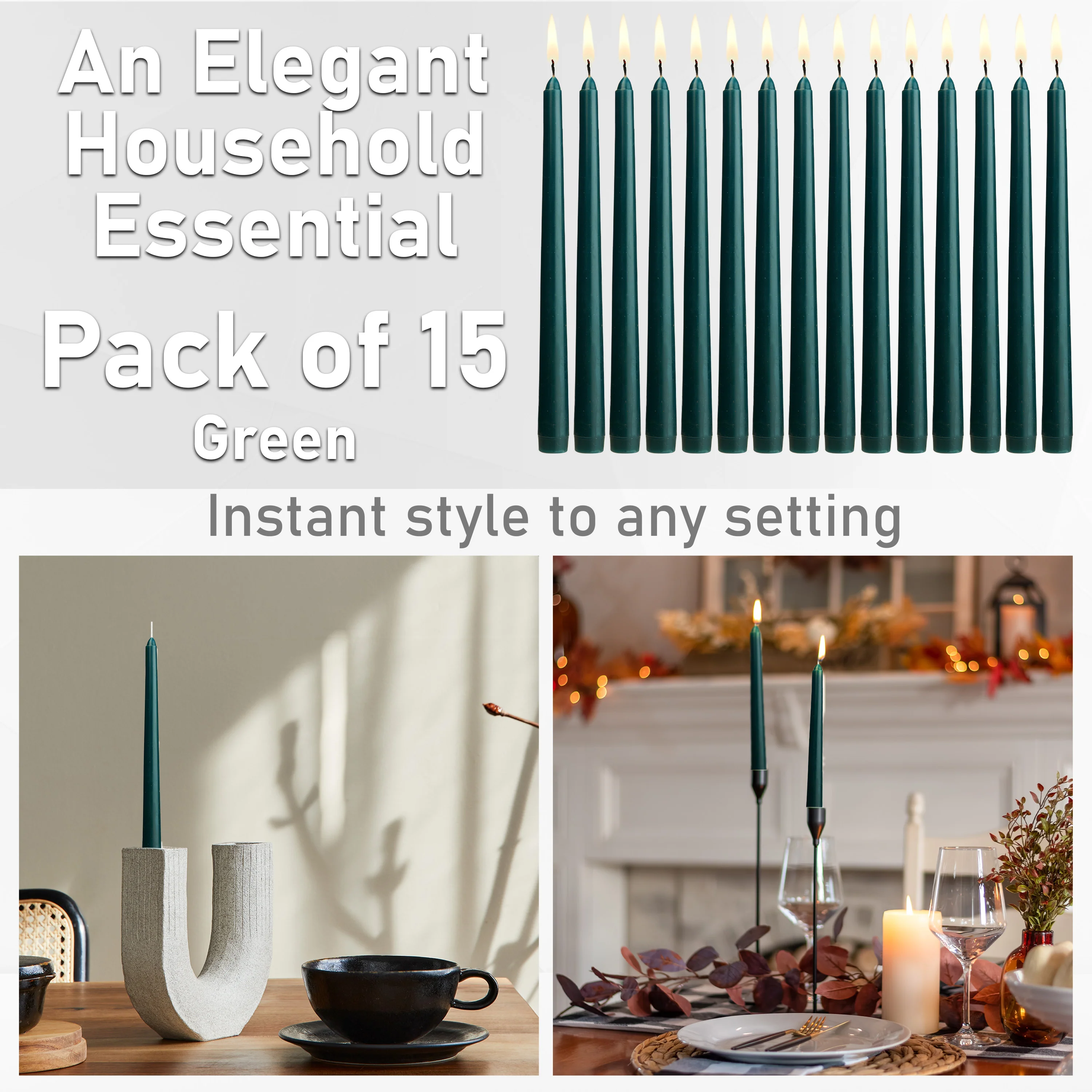 Dinner Candles - Tapered Candles Multipack   - Set of 15 - Image 10