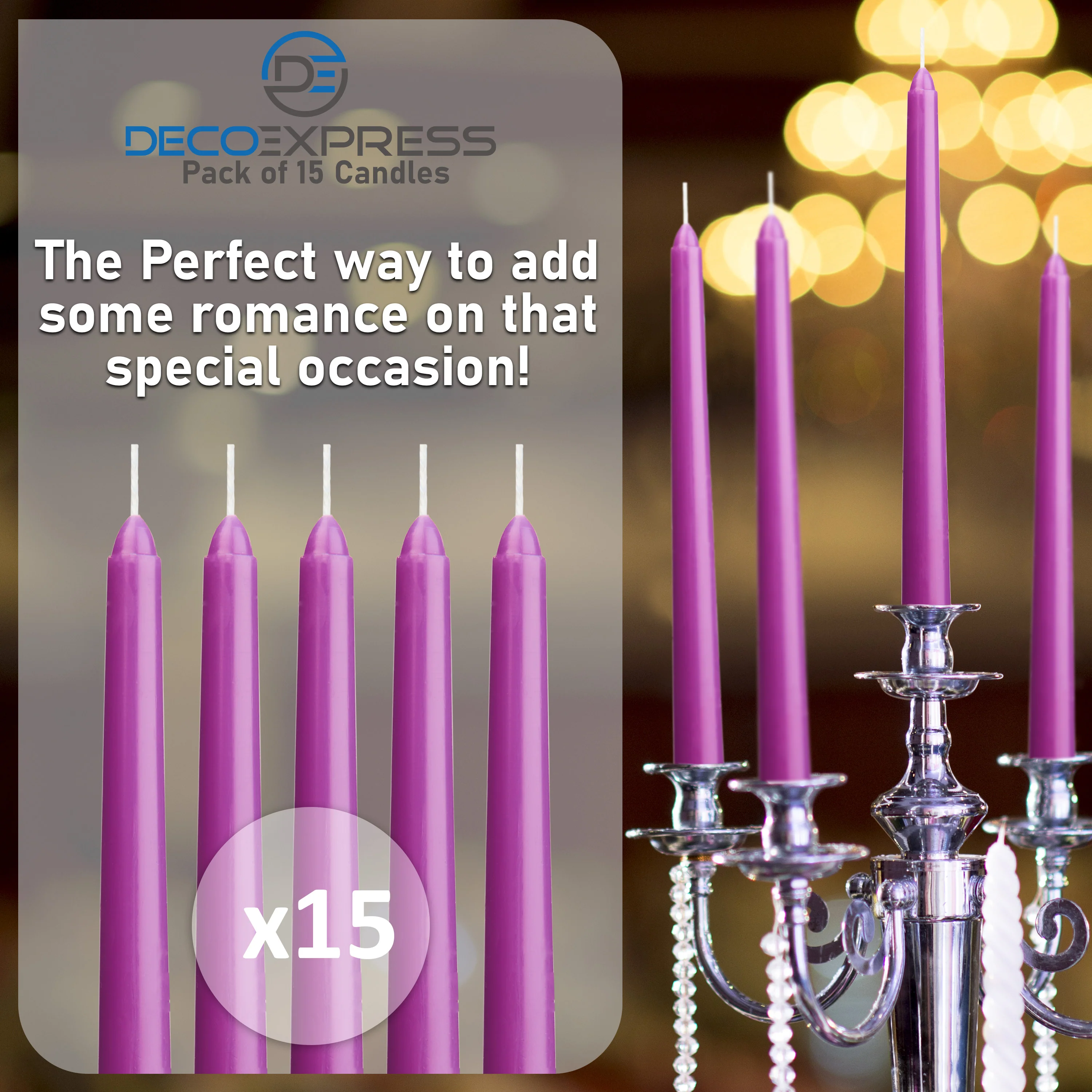 Dinner Candles - Tapered Candles Multipack   - Set of 15 - Image 24