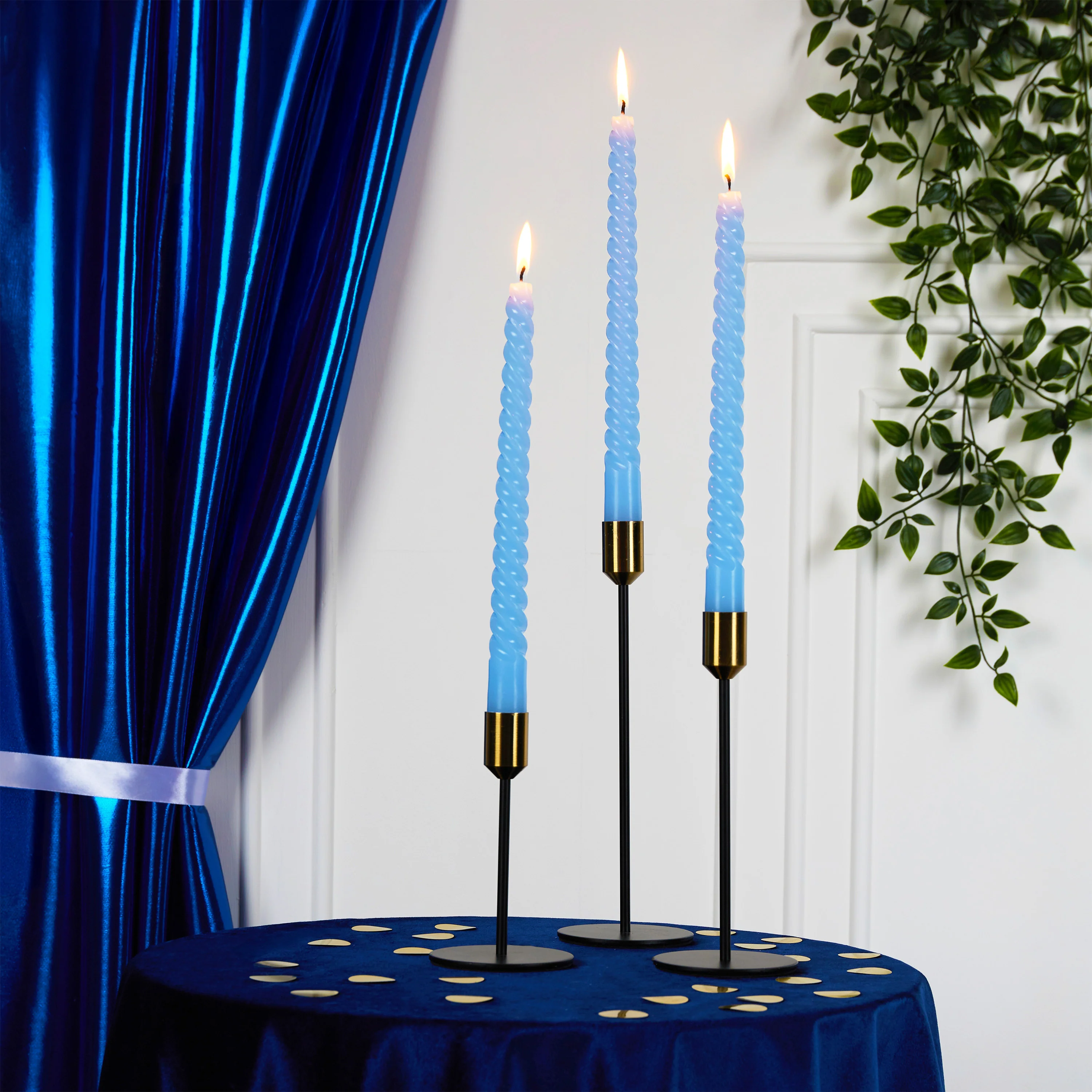 DECO EXPRESS Dinner Candles Pack of 3 or 6 Twisted Non Drip Coloured Spiral Candles Long Lasting 6 Hours Burn Non Scented (Pack of 6) - Image 126