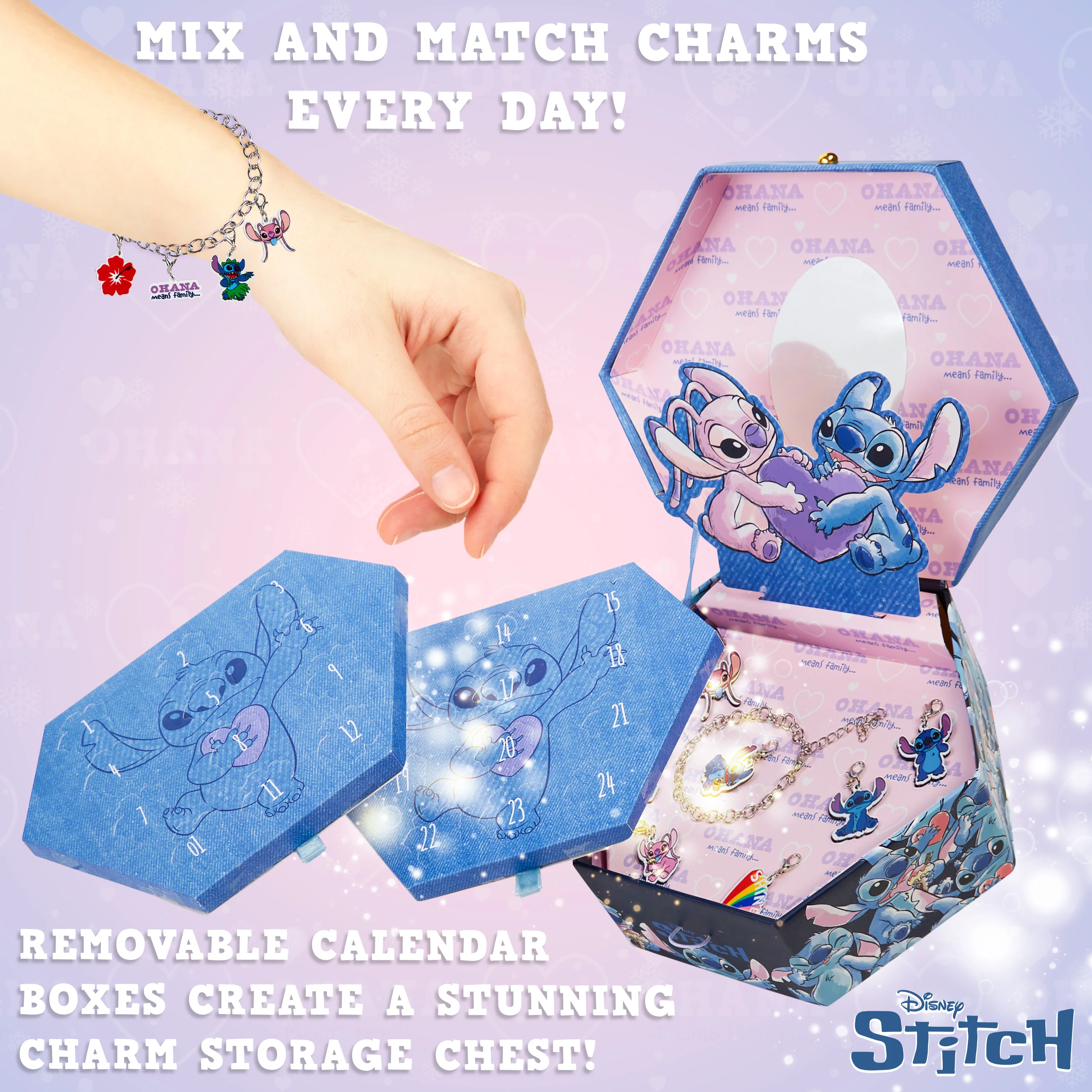 Disney Stitch Jewellery Advent Calendar 2025, Countdown Calendar for Girls (Blue Jewellery) - Image 3