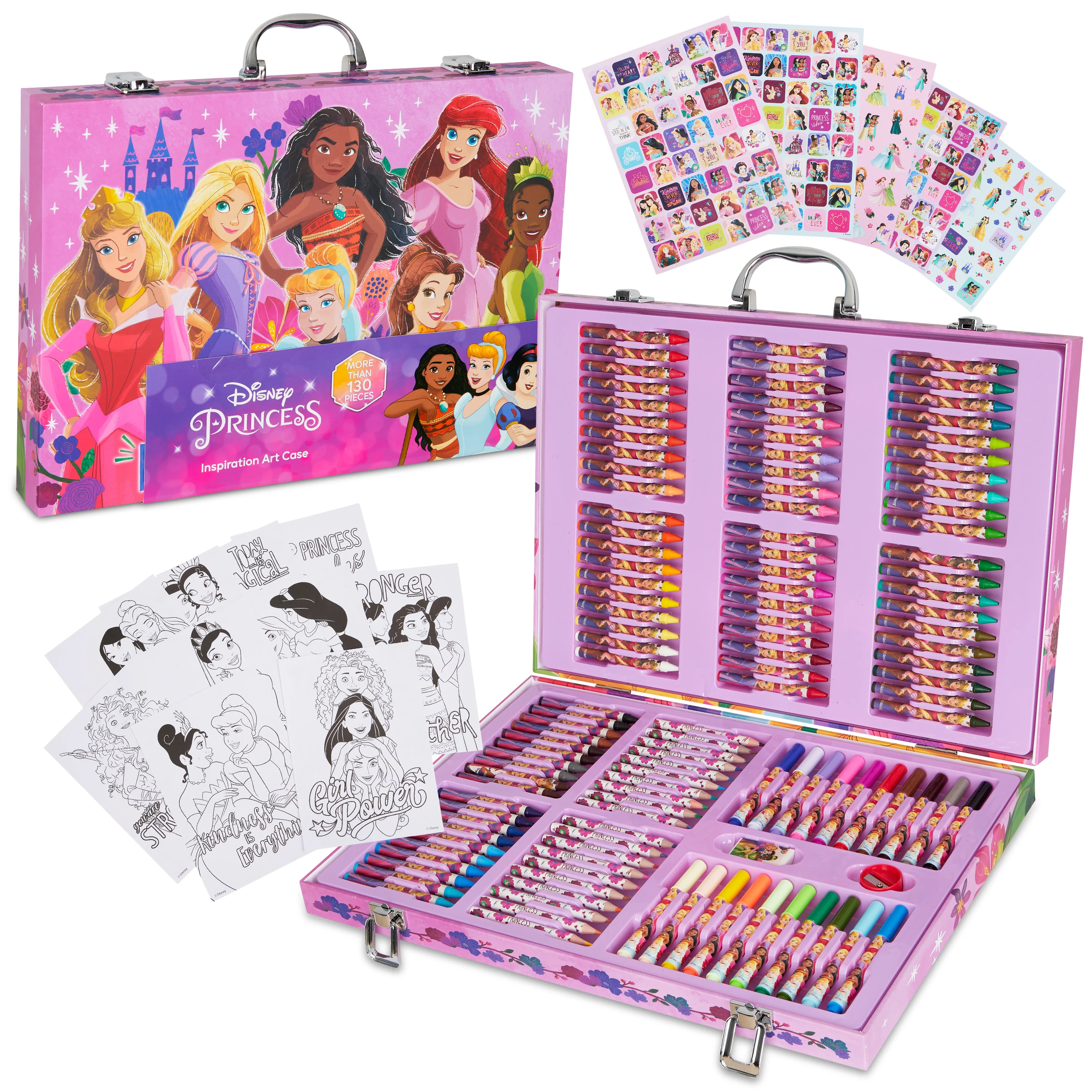 Disney Art Set for Kids 130+ Pieces Colouring Pencils Colouring Crayons Princess Art