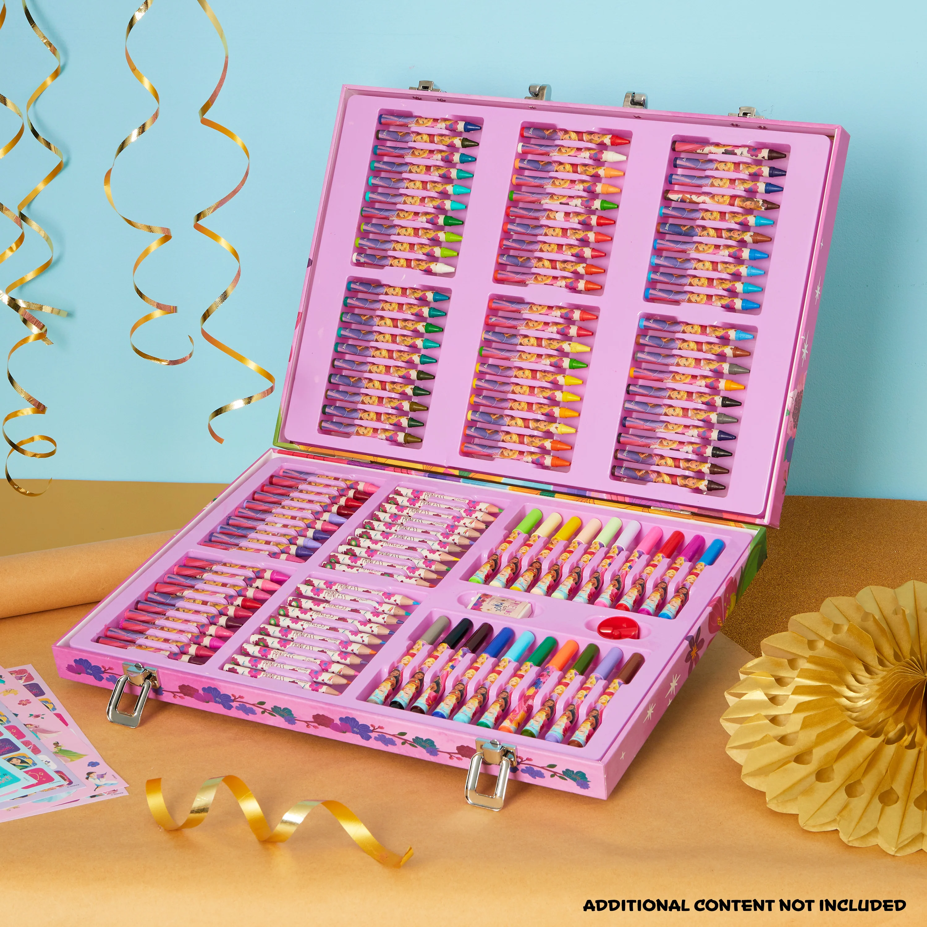 Disney Art Set for Kids 130+ Pieces Colouring Pencils - Multi Princess Set - Image 2