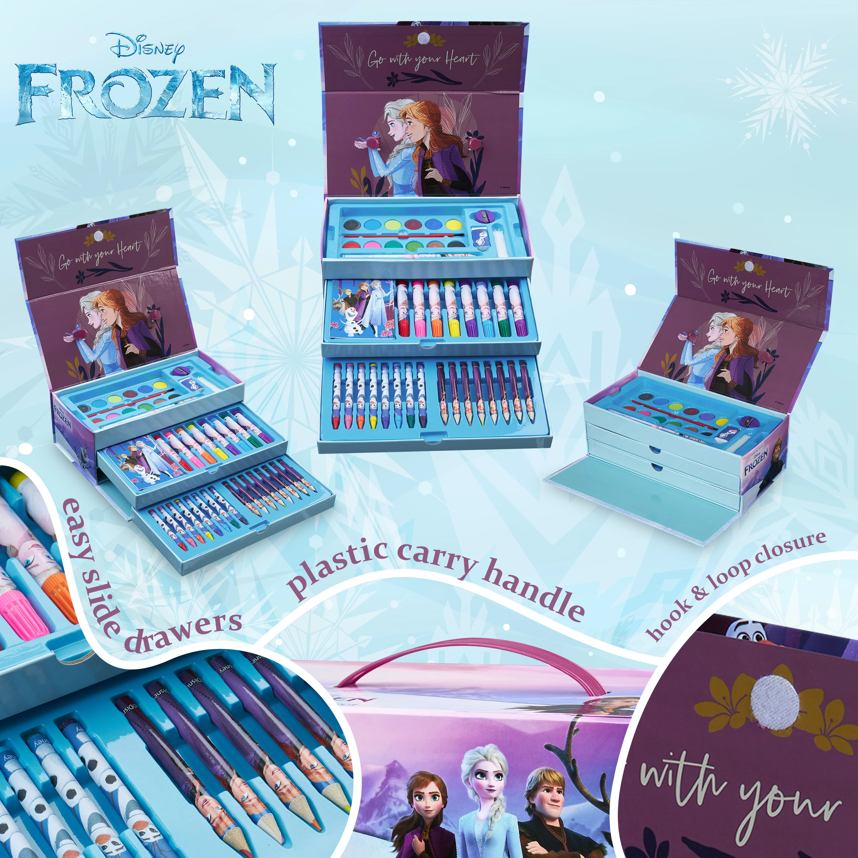 Disney Art Set, Frozen Colouring Sets for Children with Over 40 Art Supplies - Image 3