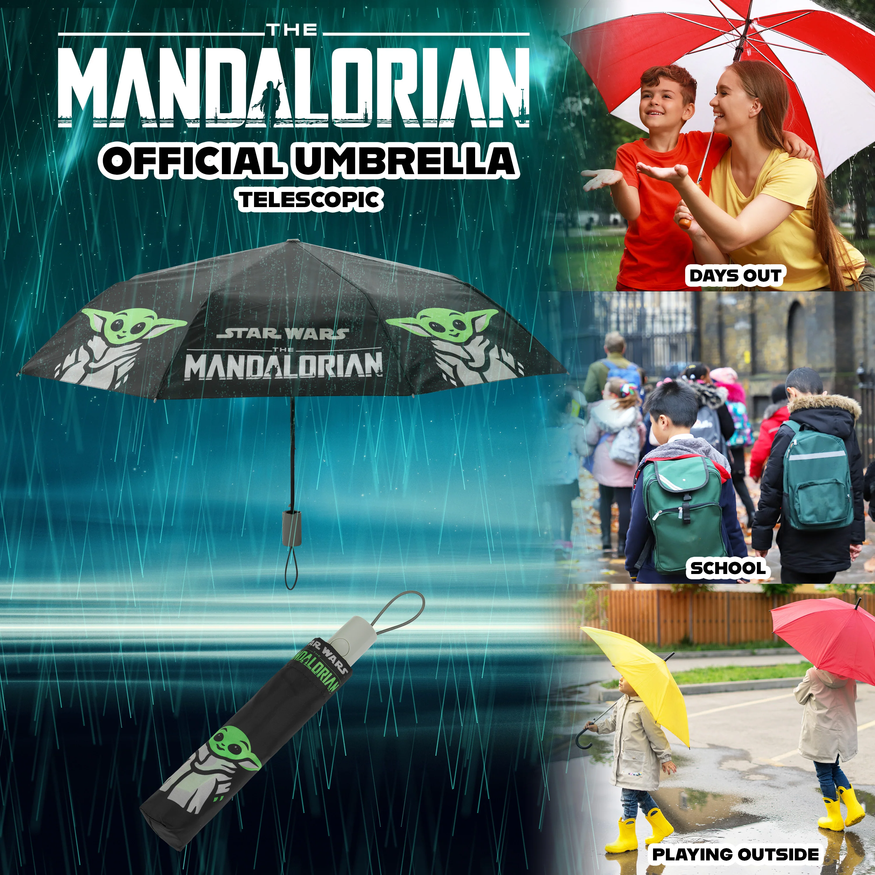 Disney The Mandalorian Folding Umbrella for Adults and Teenagers - Image 3