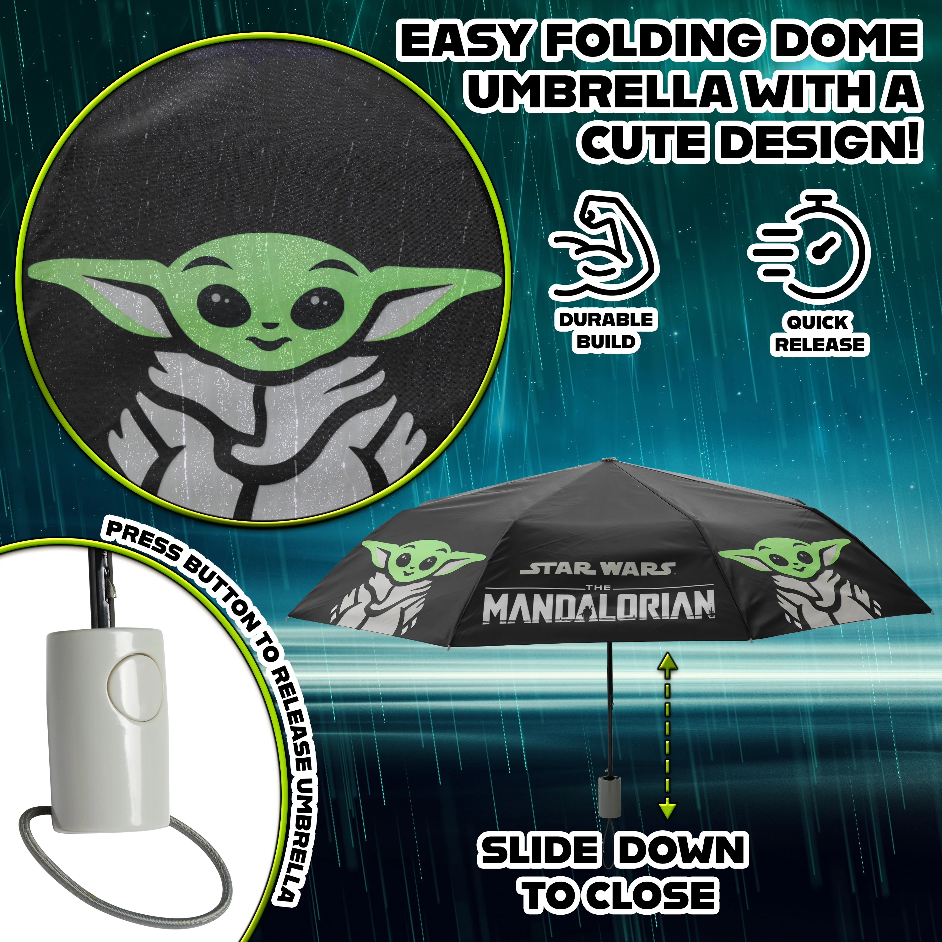 Disney The Mandalorian Folding Umbrella for Adults and Teenagers - Image 5