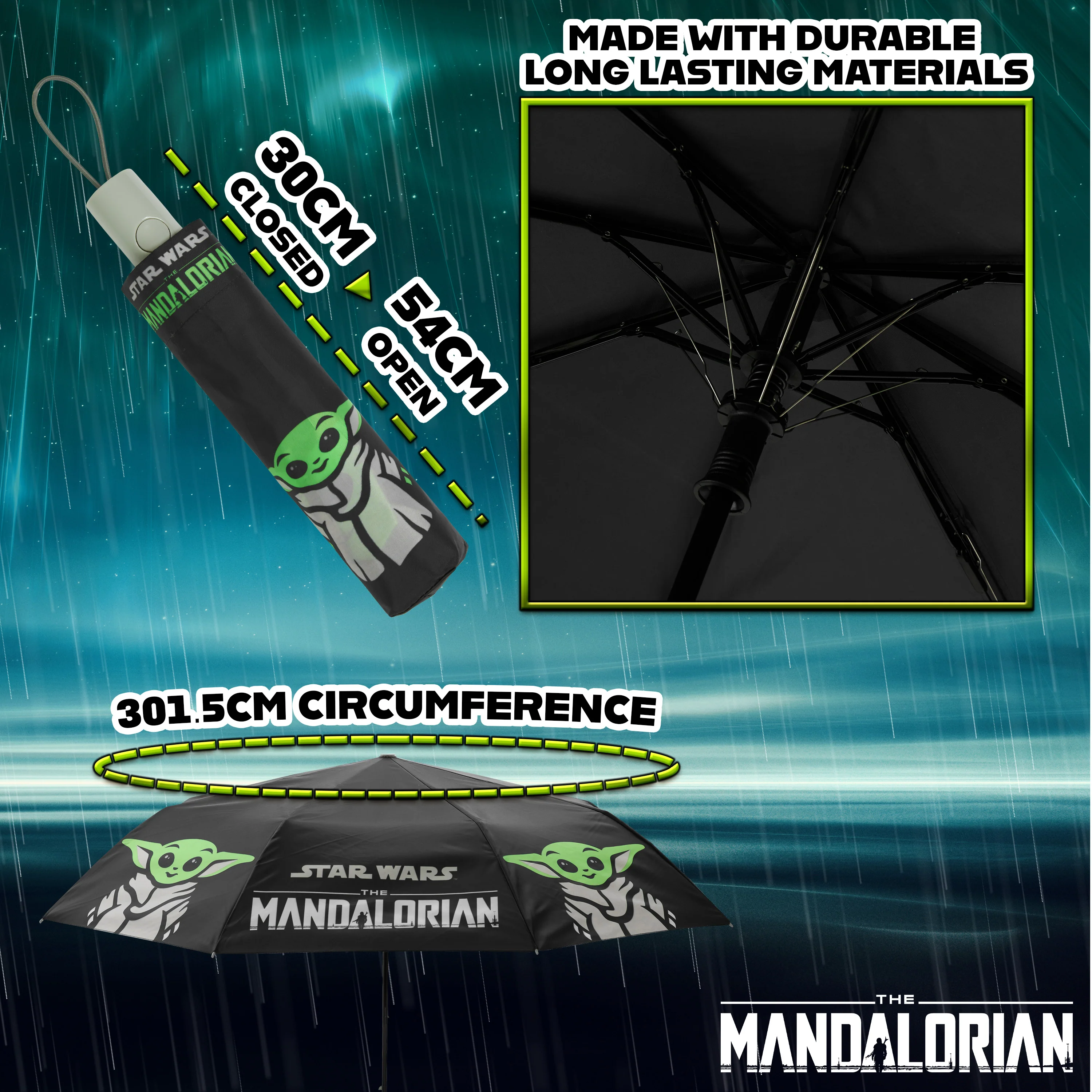 Disney The Mandalorian Folding Umbrella for Adults and Teenagers - Image 6