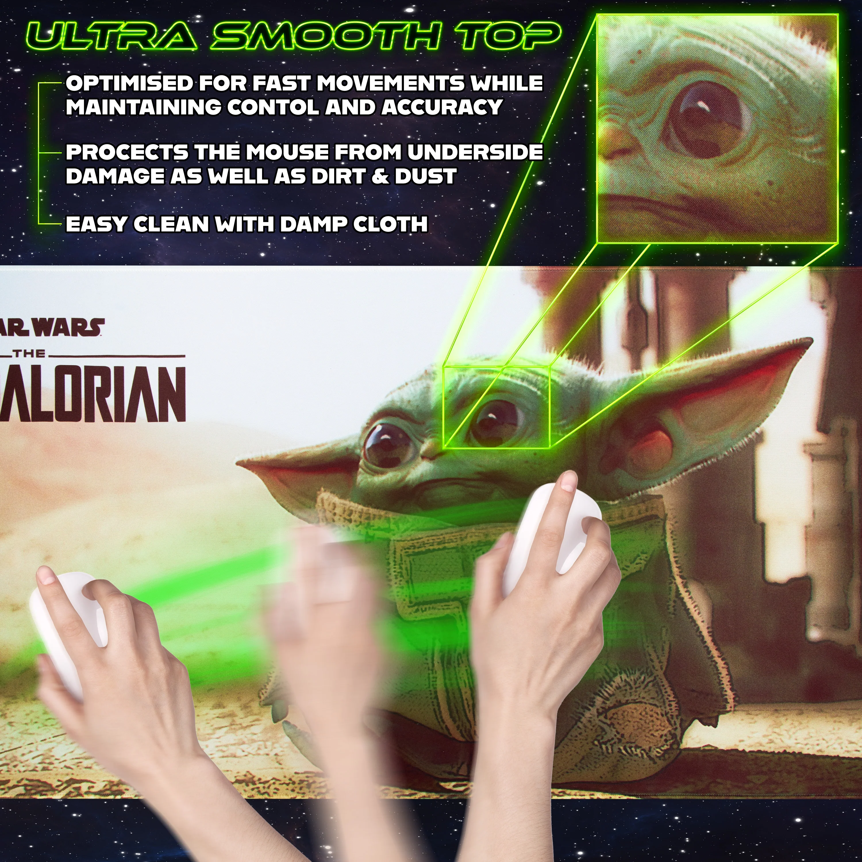 Disney Baby Yoda Desk Mat Large Mouse Mat 80 x 36 cm Desk Protector Mat - Image 4