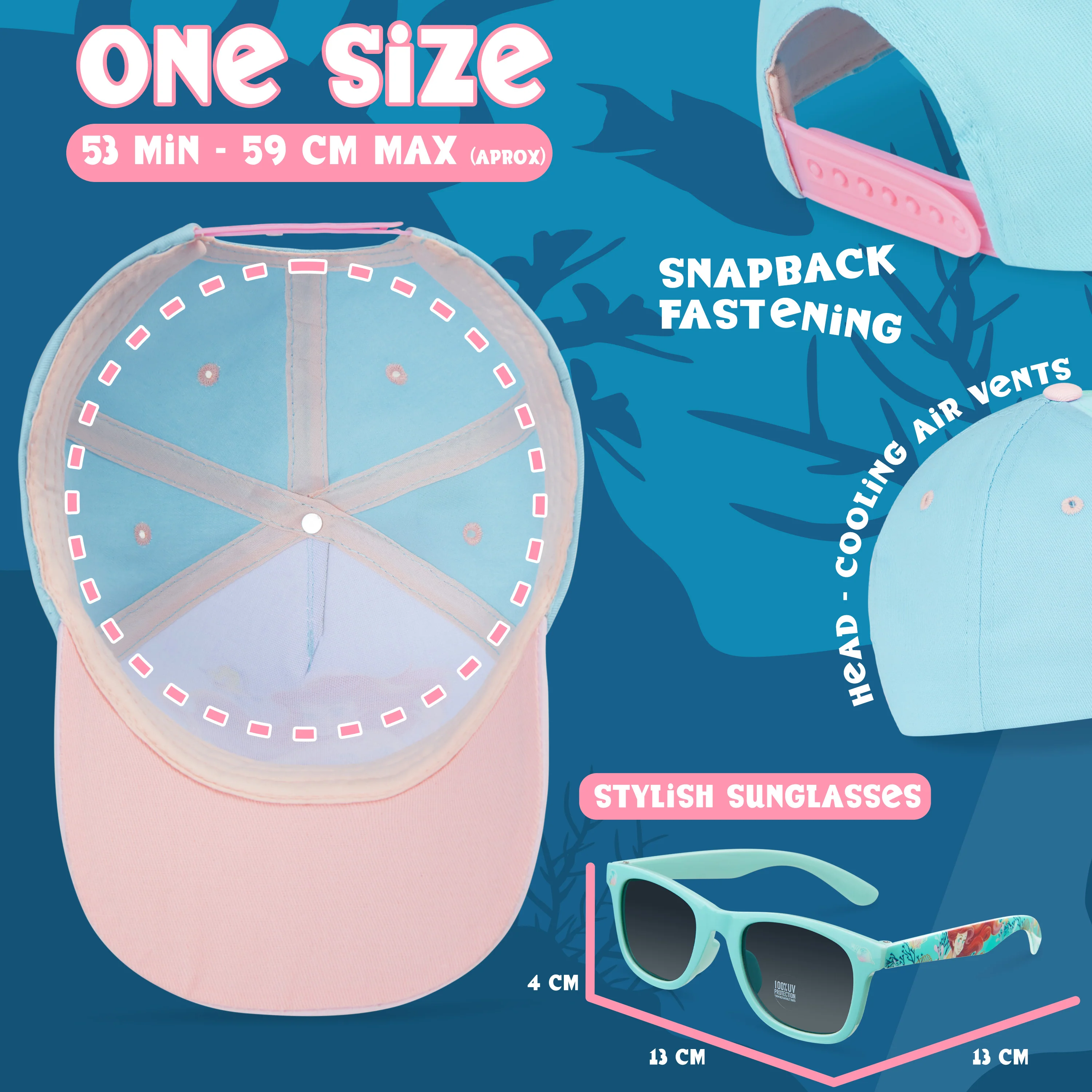 Disney Baseball Cap and Kids Sunglasses for Girls - The Little Mermaid - Image 6