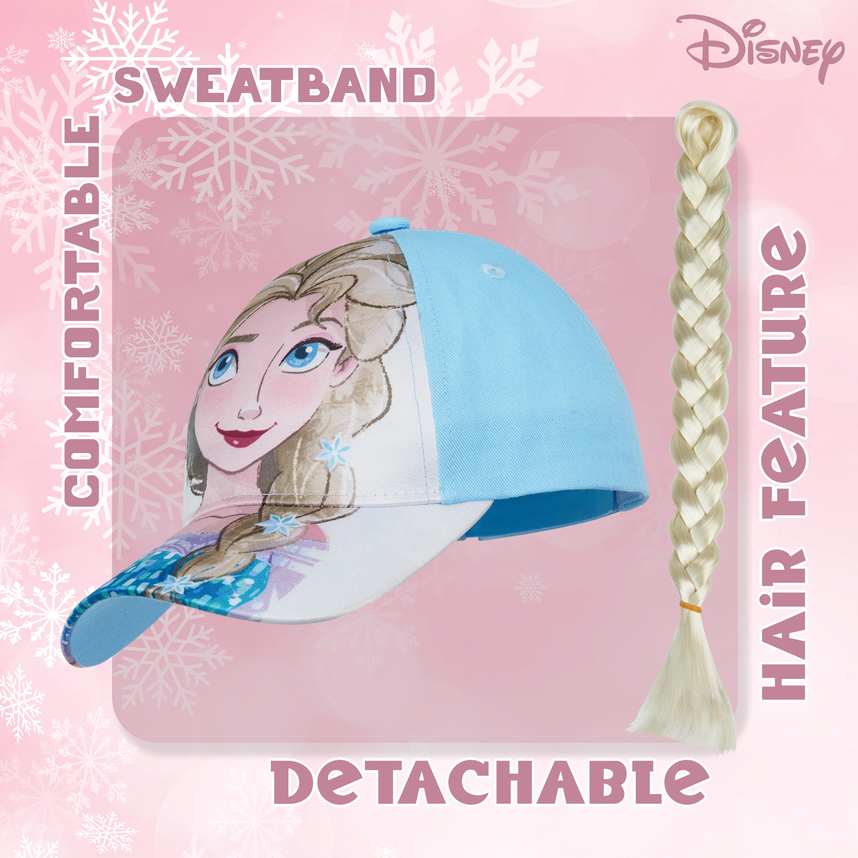 Disney Baseball Cap for Girls with Removable Plait - Elsa - Image 4