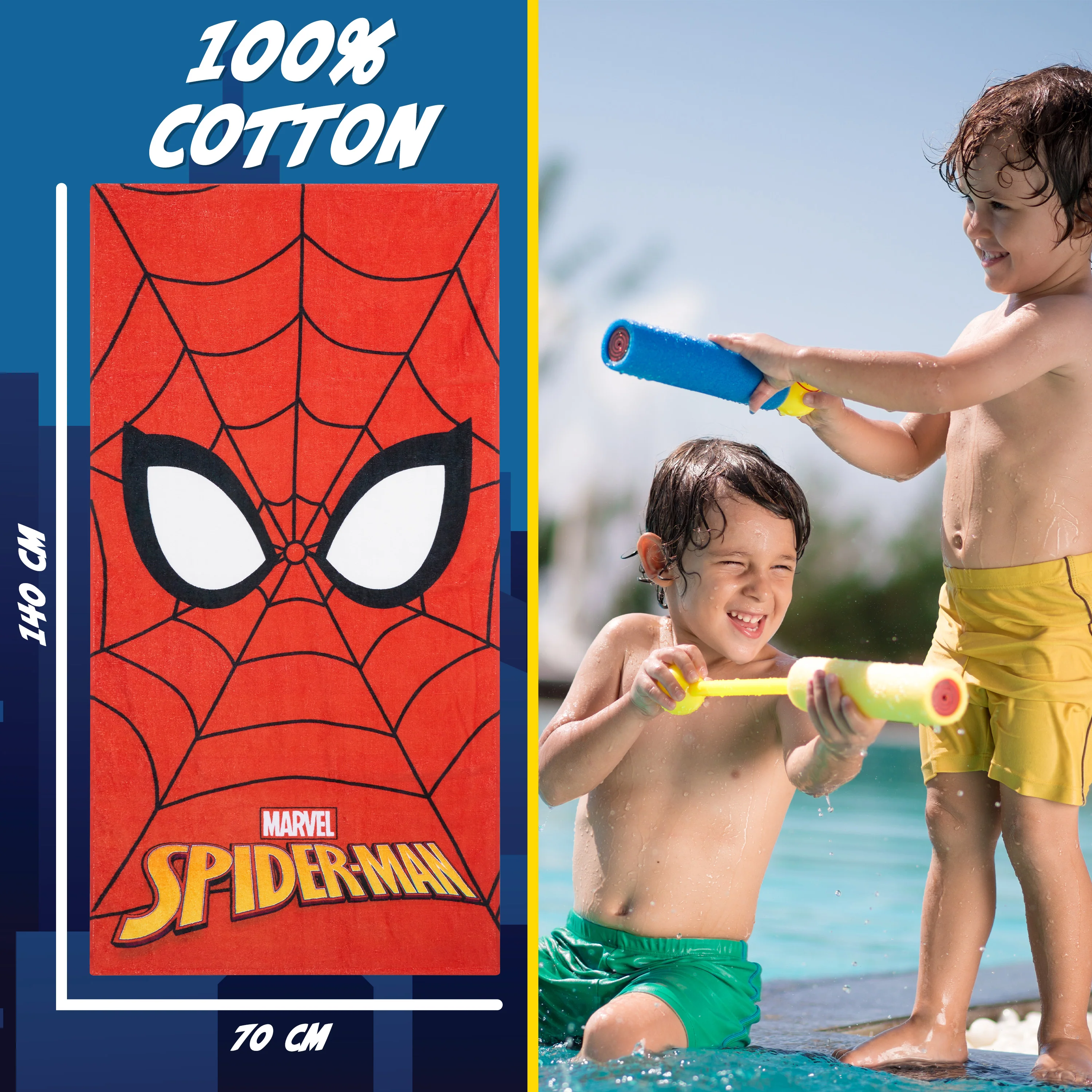 Disney Beach Towel for Kids, 100% Cotton Quick Dry Swimming Towel 70 x 140cm - Image 6