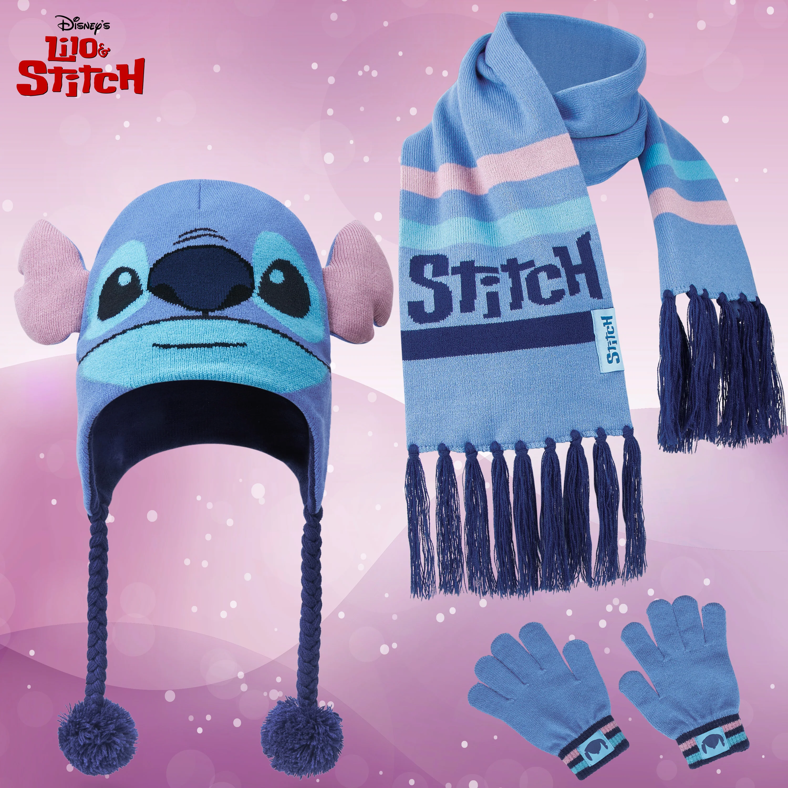 Disney Stitch Girls Beanie Scarf Teenagers Kids Gloves Winter Accessories School Travel Stitch Gifts, Choose from Sets - Image 5