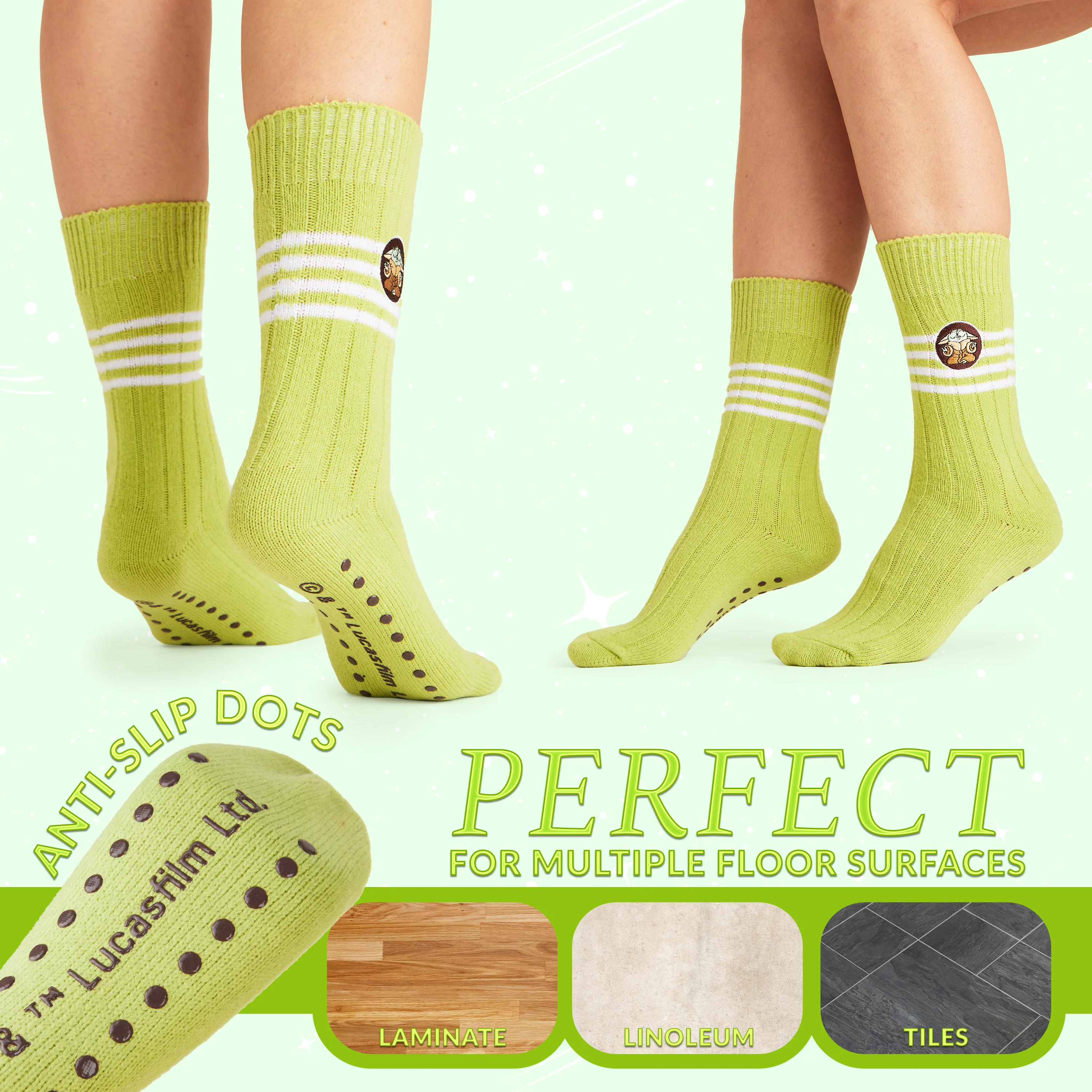 Disney Bed Socks for Women, Non Slip Socks - Baby Yoda - Image 3