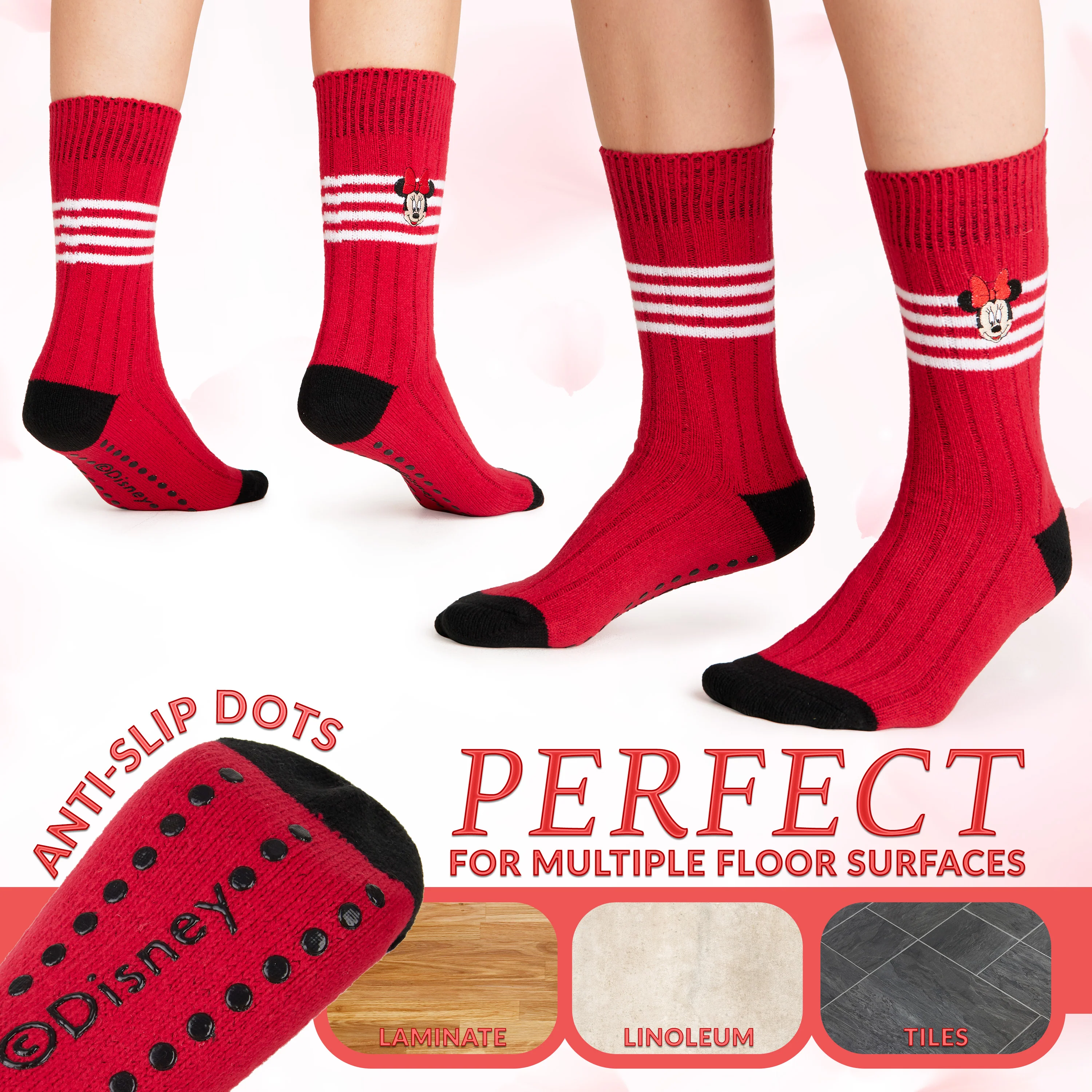 Disney Bed Socks for Women, Non Slip Socks - Minnie - Image 3